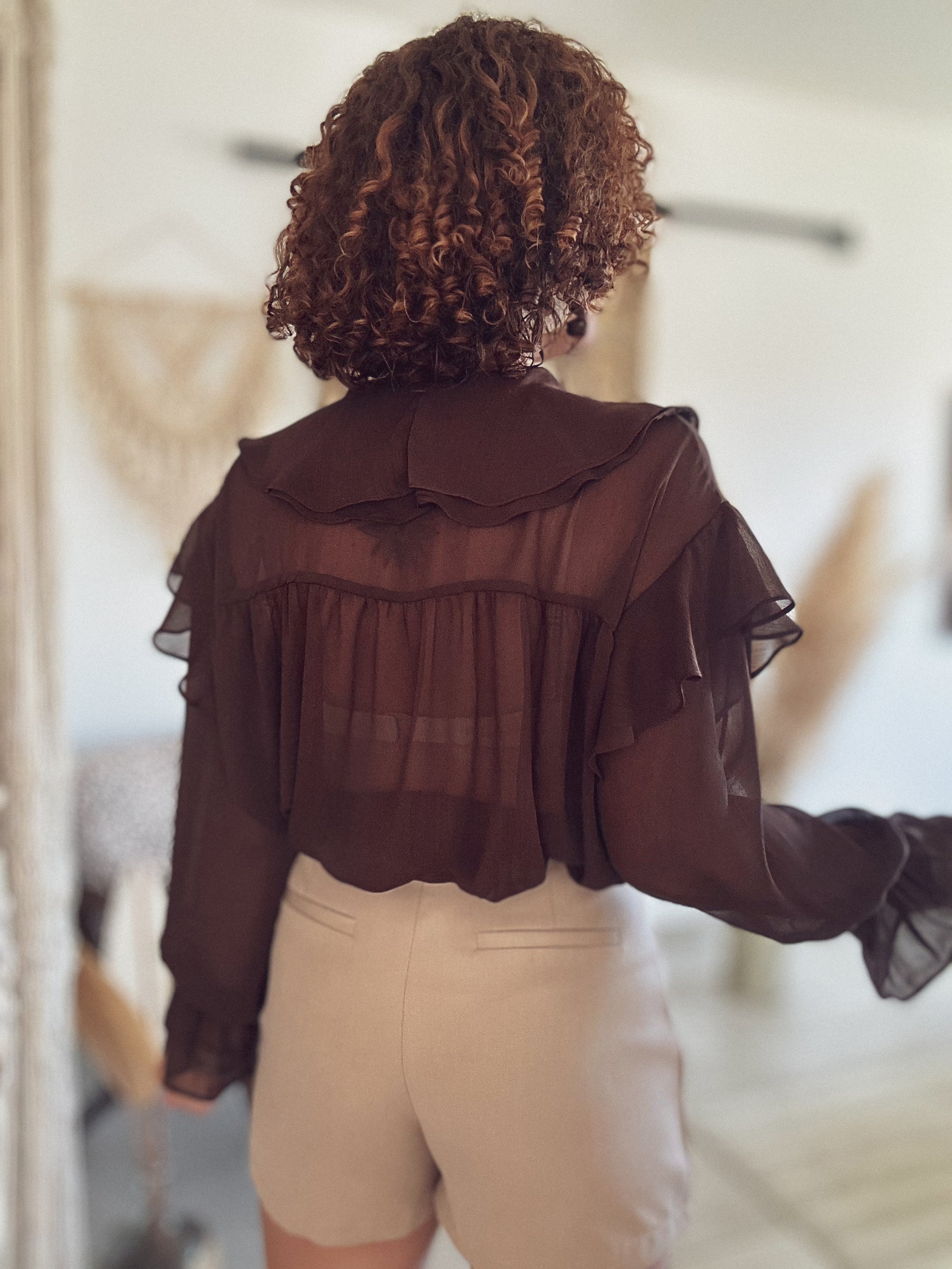Blouse Anastasia – Volants chocolat