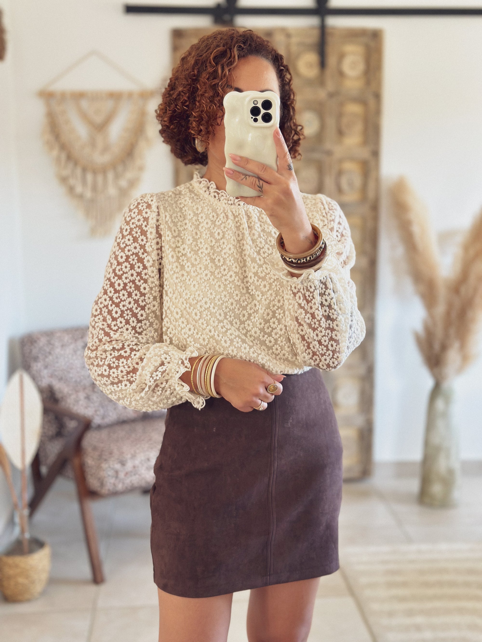 Blouse Alizée – Dentelle crème