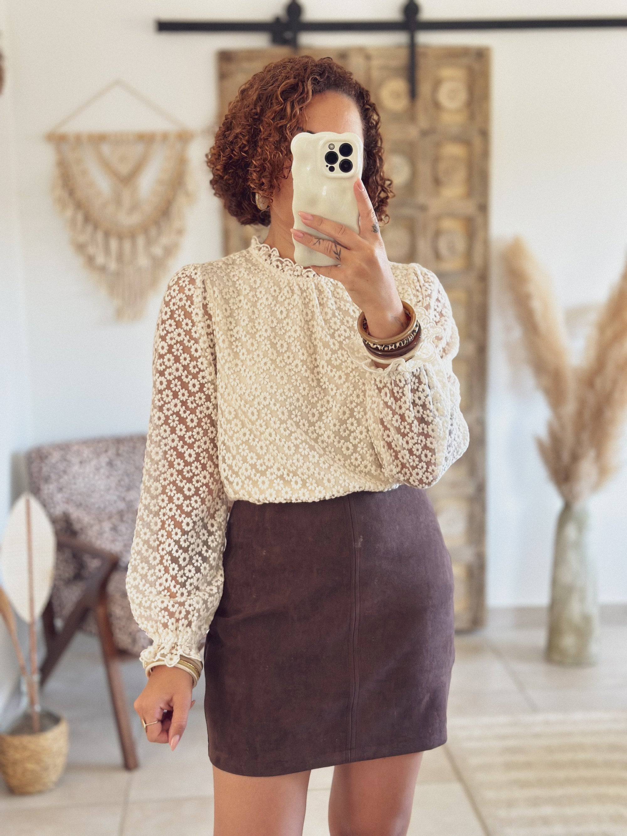 Blouse Alizée – Dentelle crème