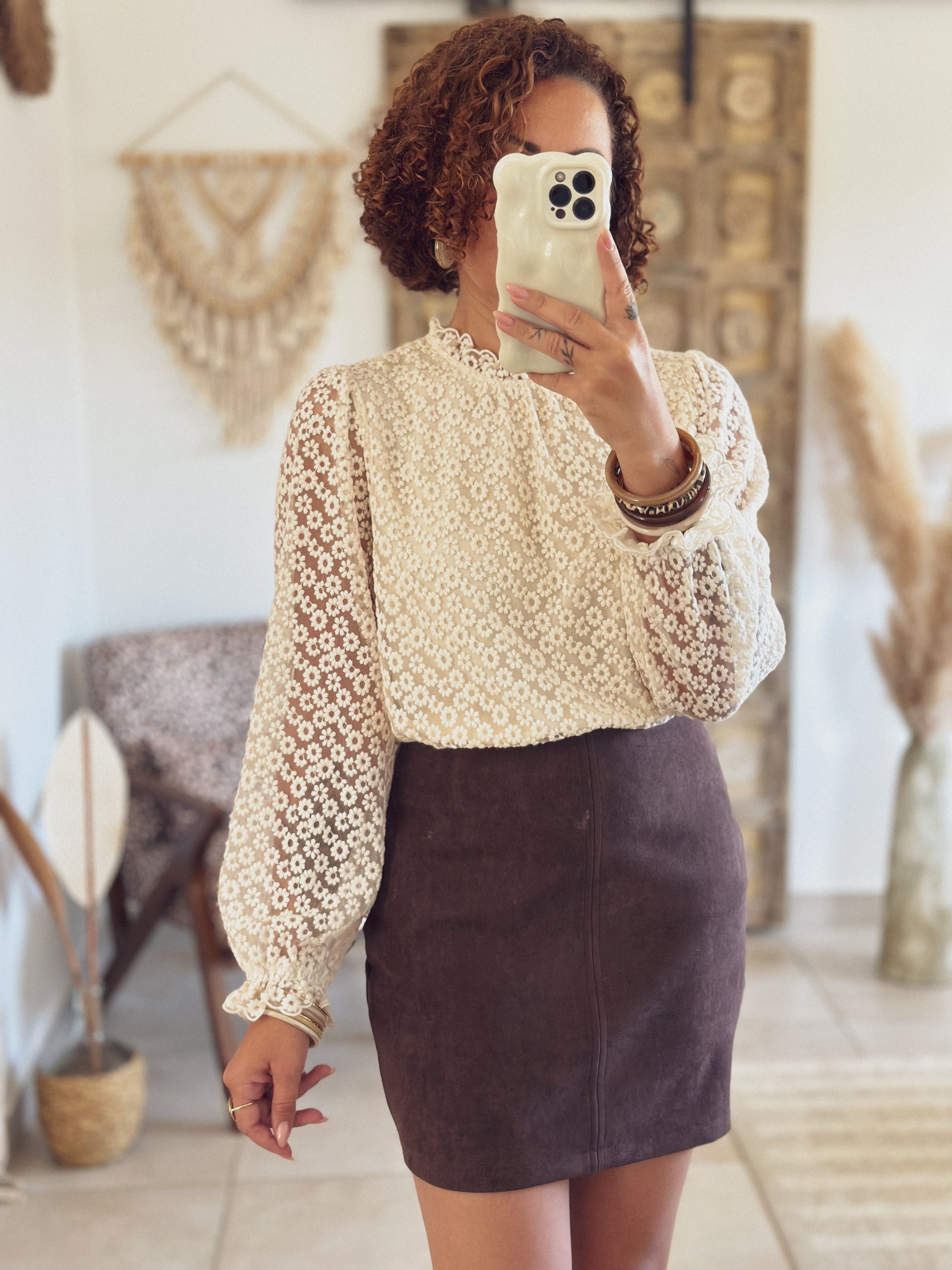 Blouse Alizée – Dentelle crème