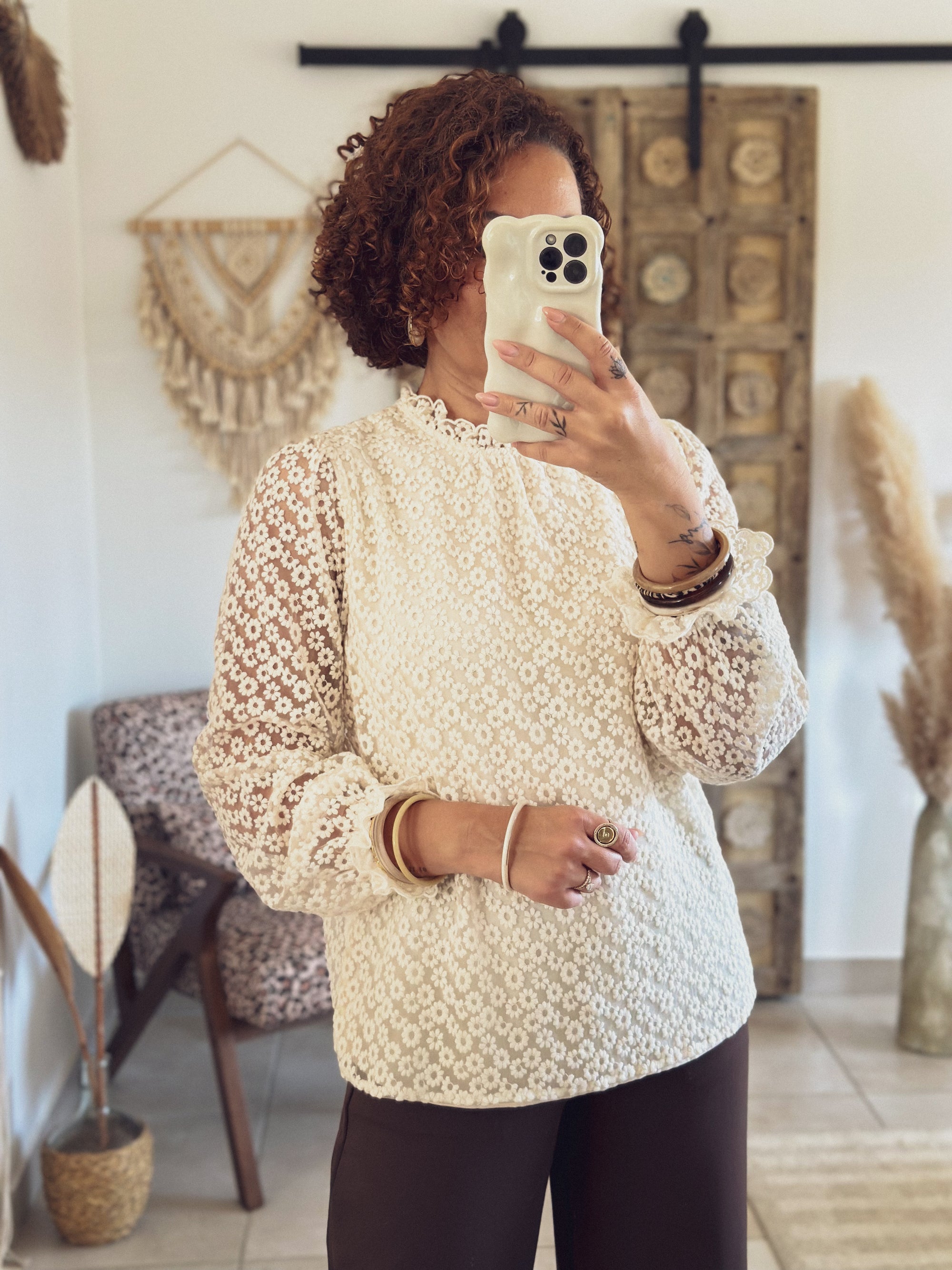 Blouse Alizée – Dentelle crème