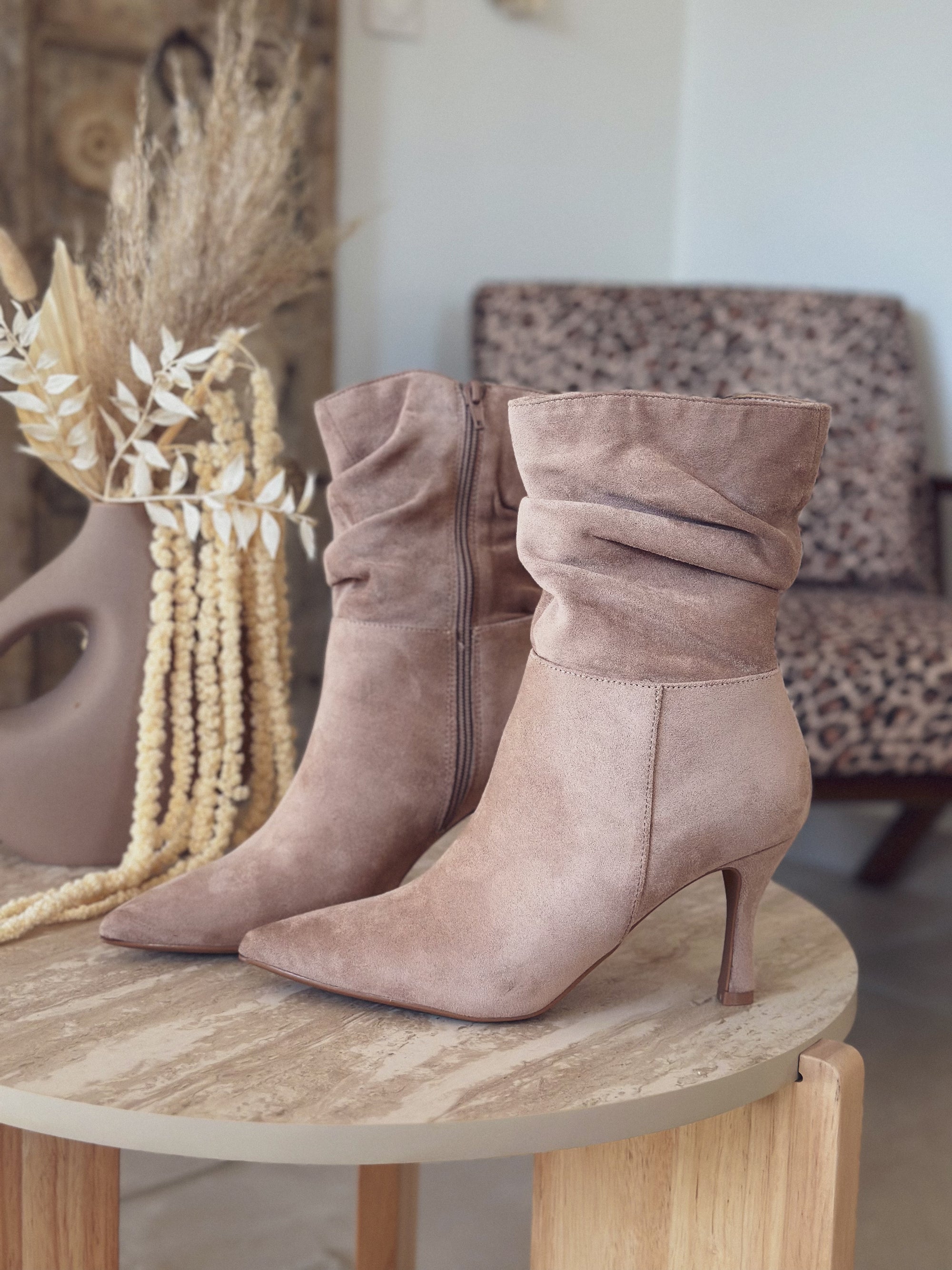 Bottines Camila – Suédine taupe