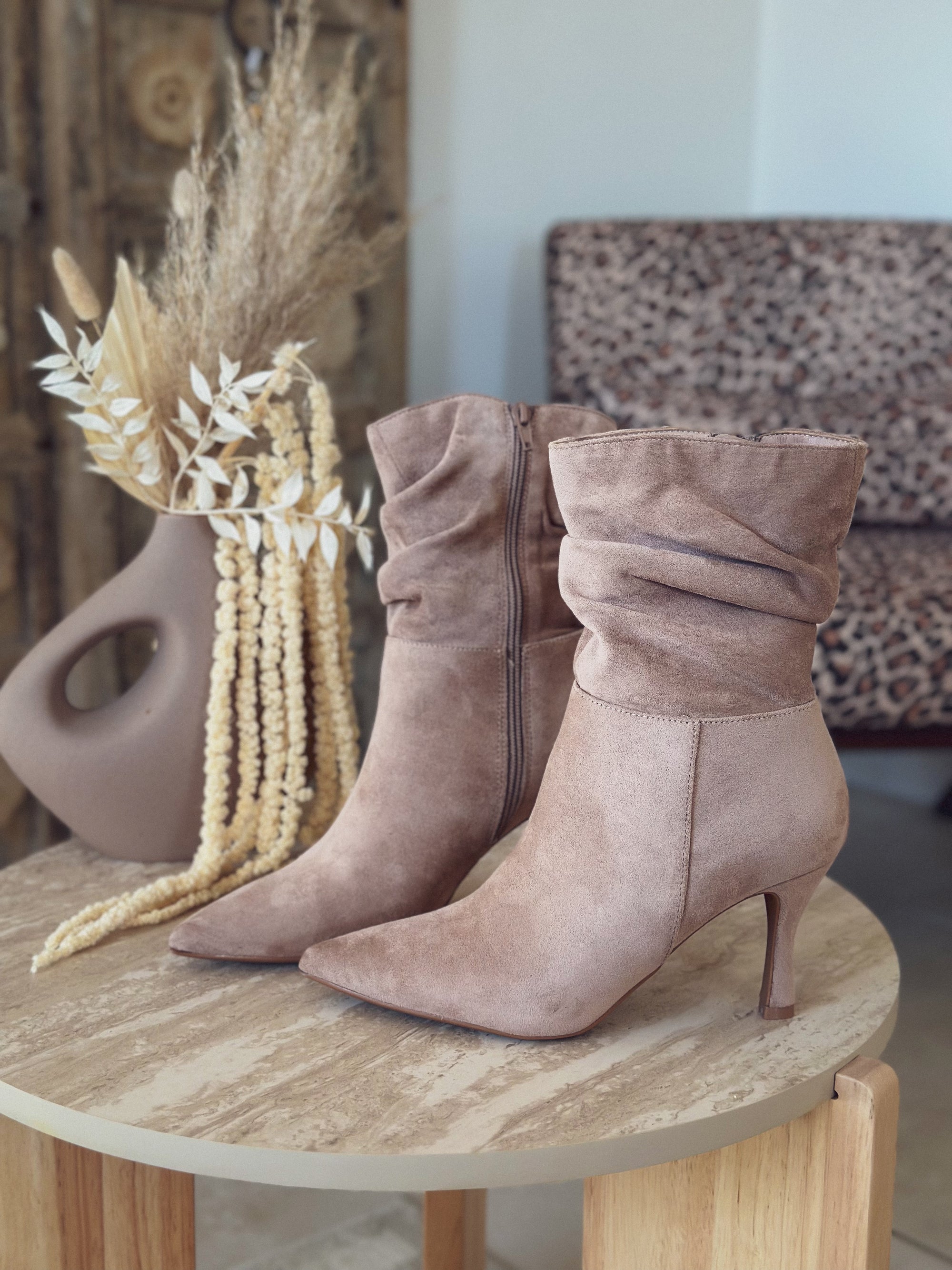 Bottines Camila – Suédine taupe