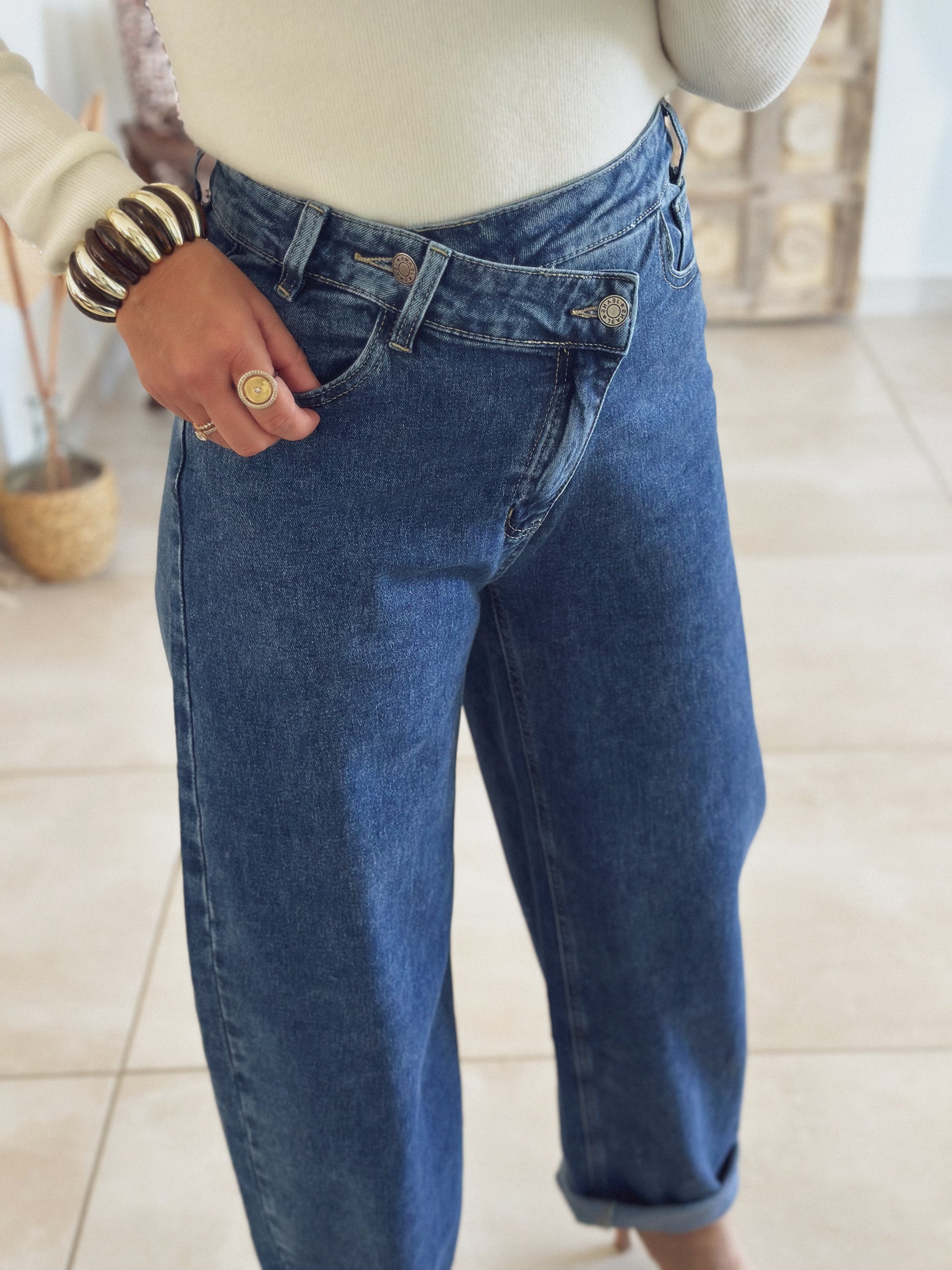 Jean Ella – Barrel Denim bleu