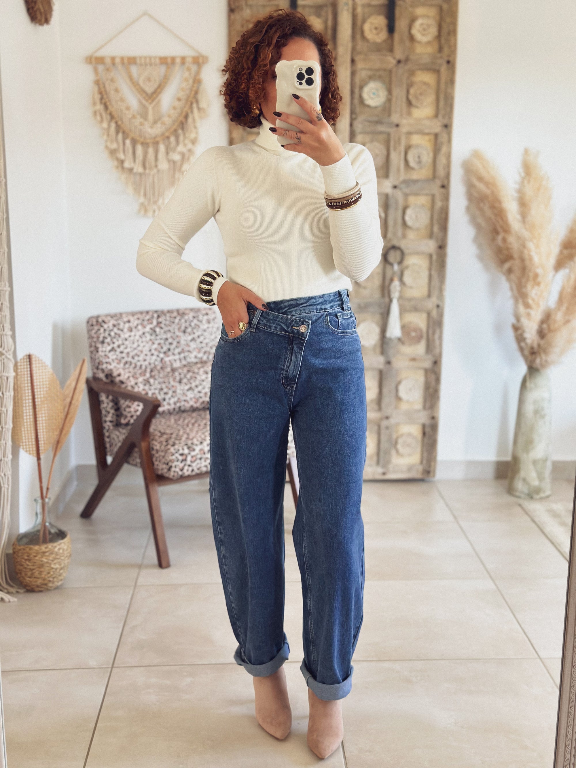 Jean Ella – Barrel Denim bleu