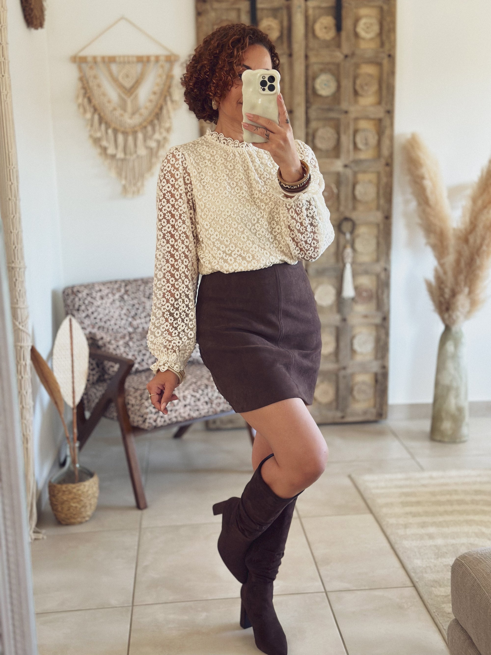 Jupe Noémie – Suédine chocolat