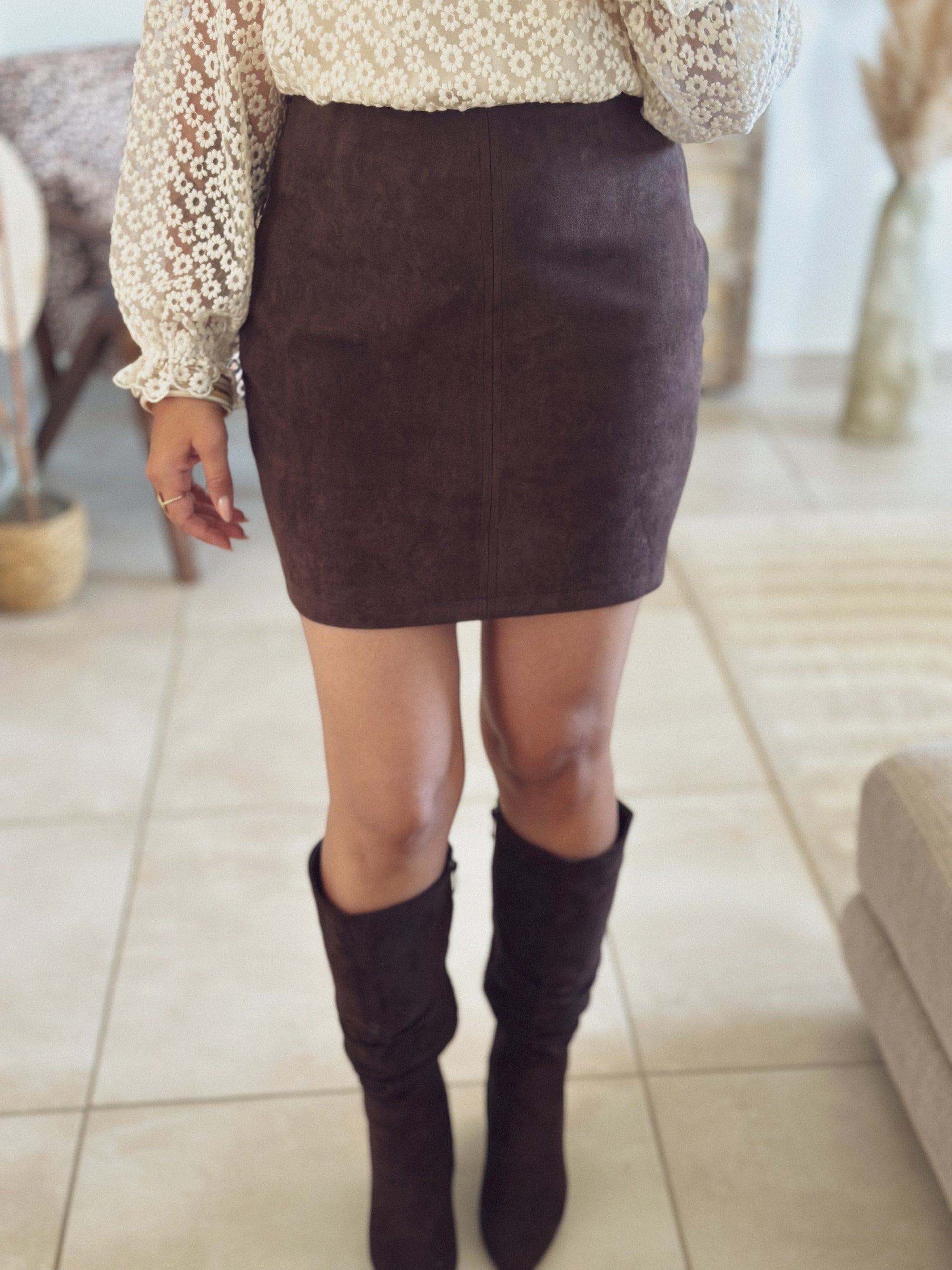 Jupe Noémie – Suédine chocolat