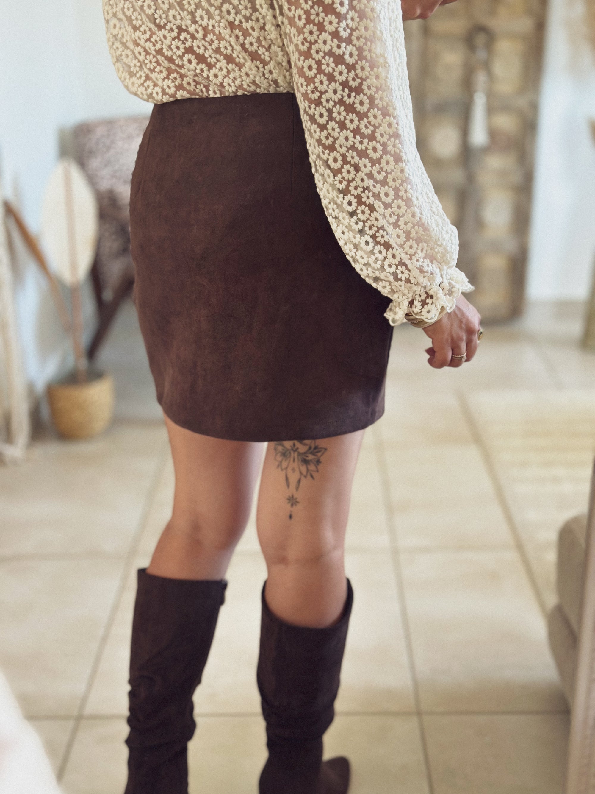 Jupe Noémie – Suédine chocolat