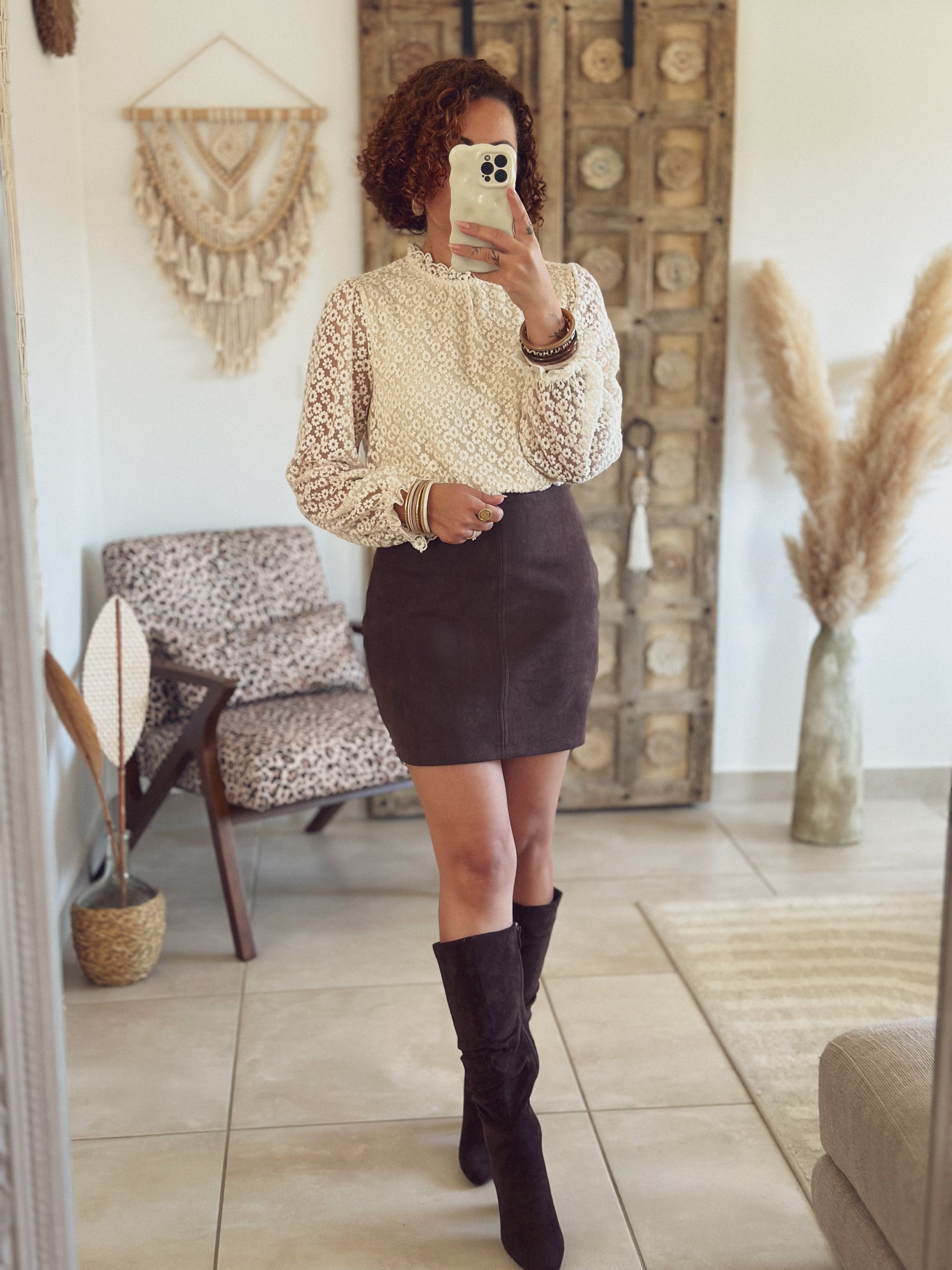 Jupe Noémie – Suédine chocolat