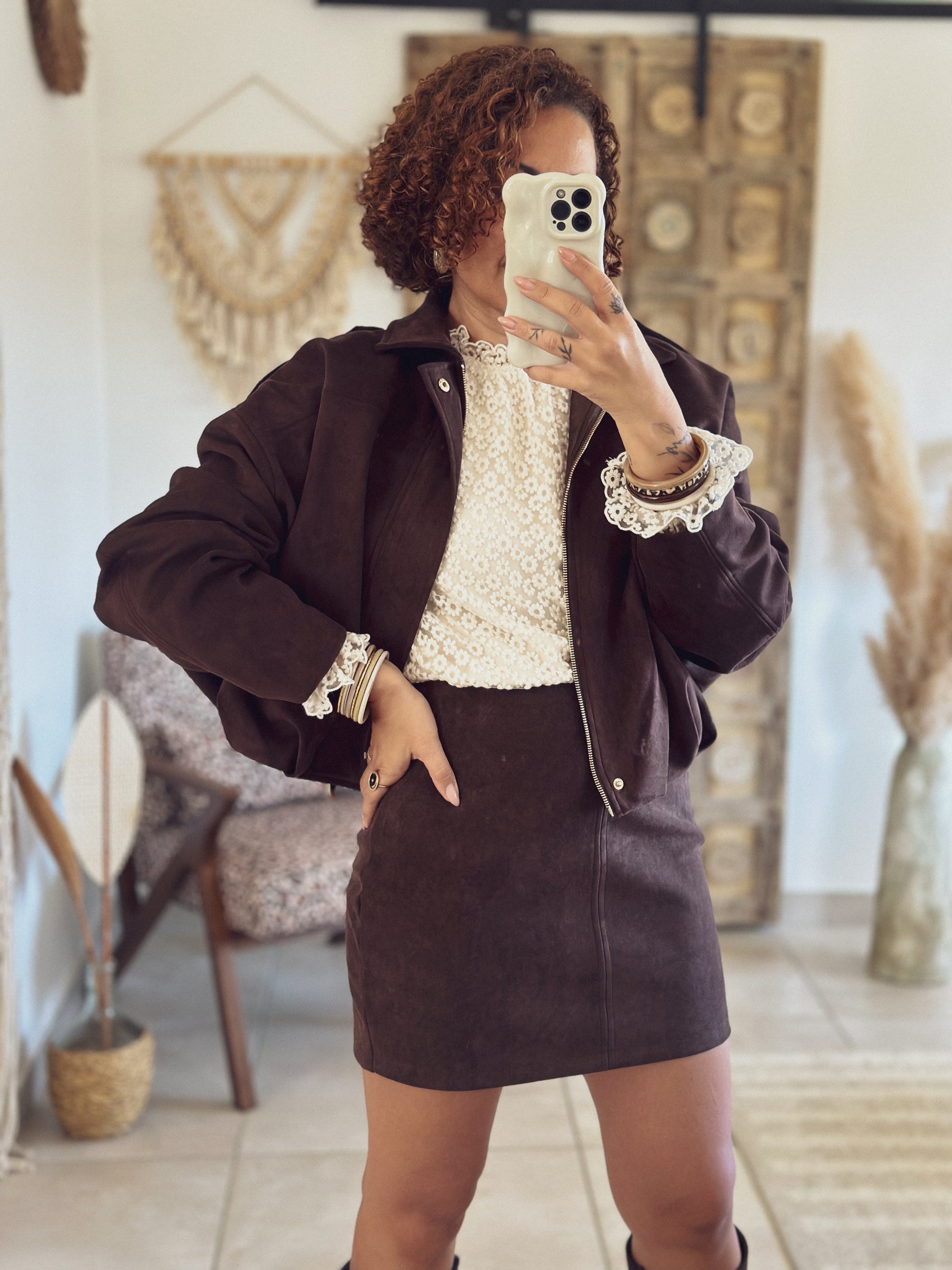 Jupe Noémie – Suédine chocolat