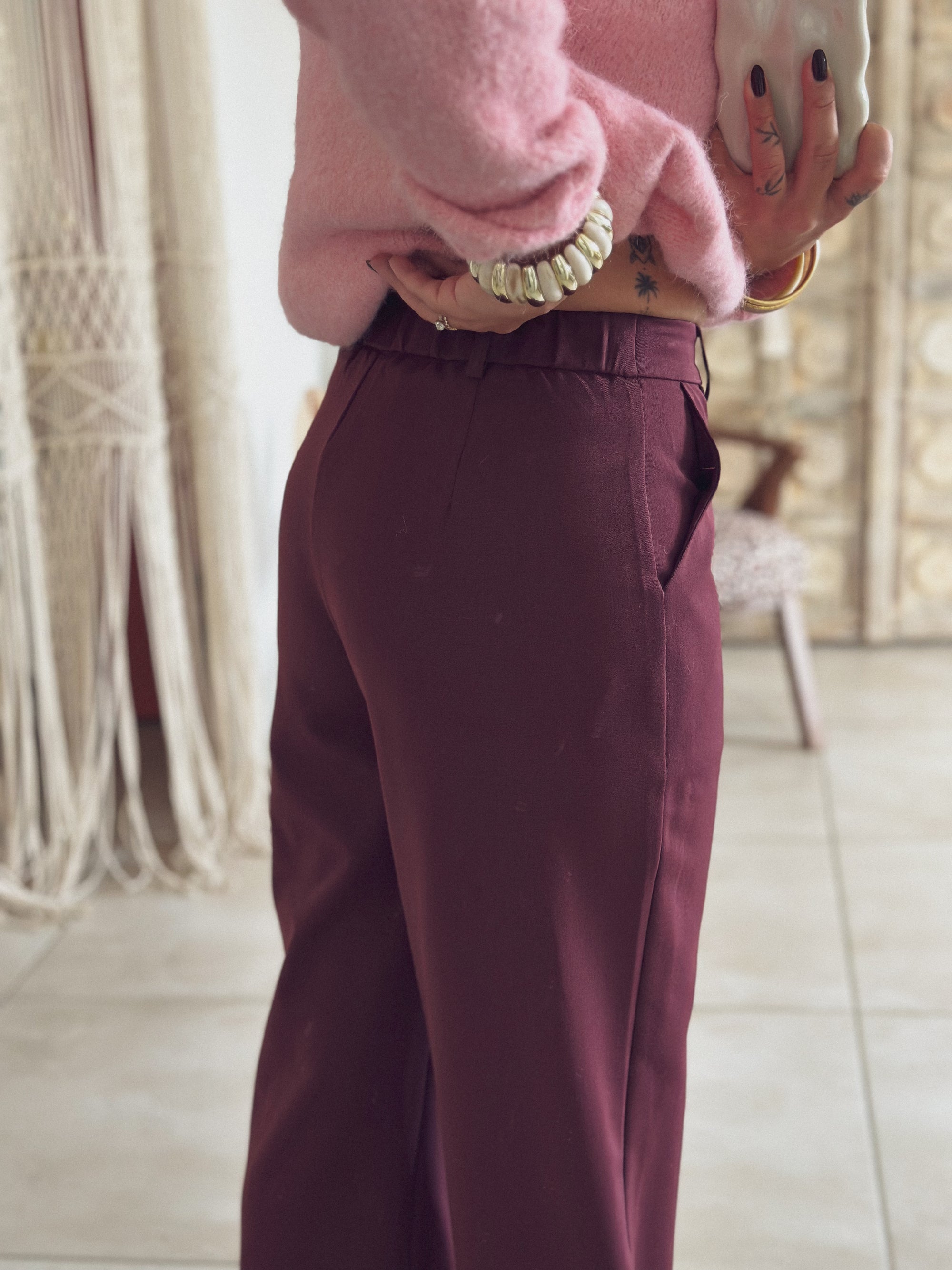 Pantalon Elina – Bordeaux