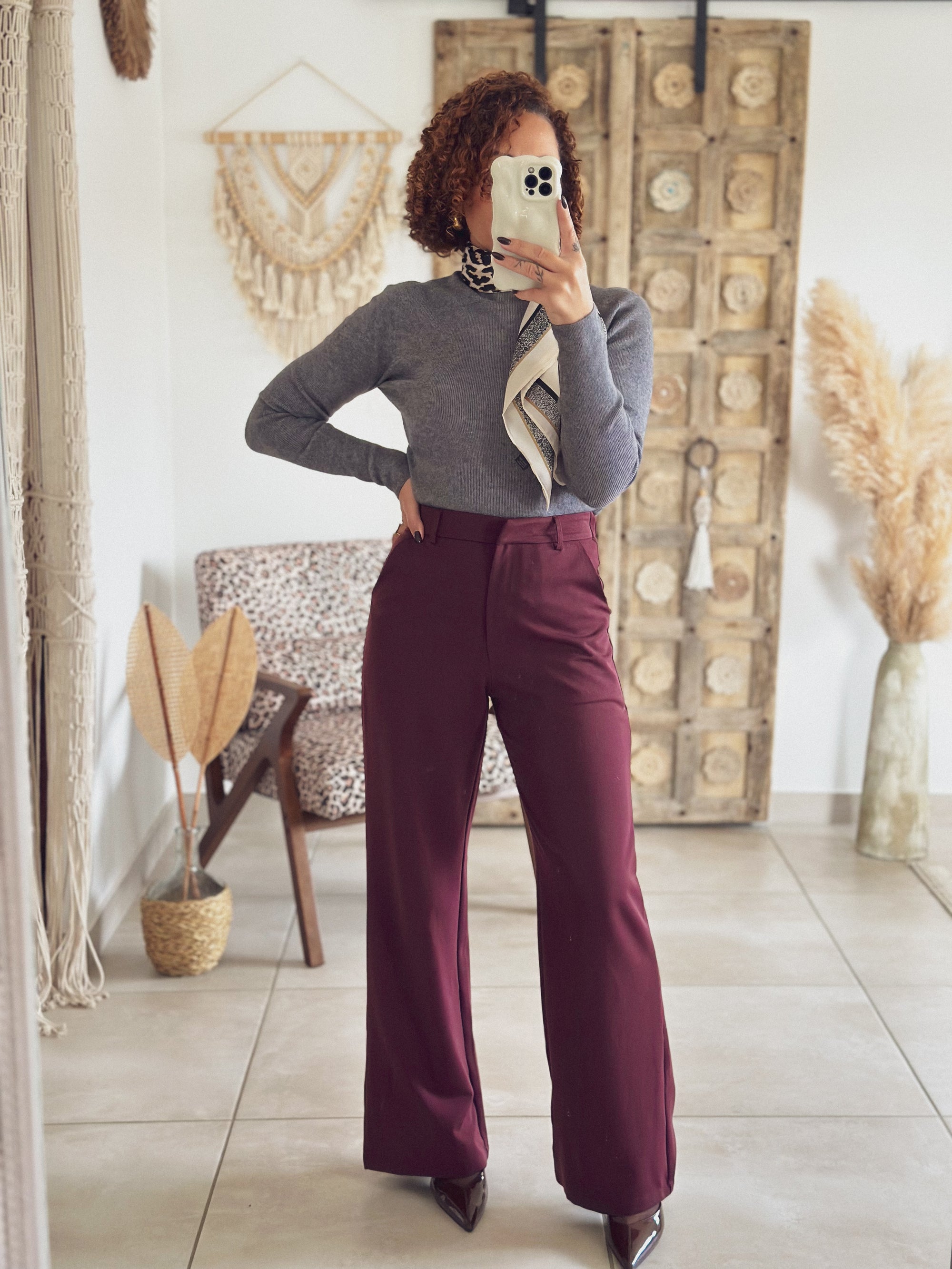 Pantalon Elina – Bordeaux