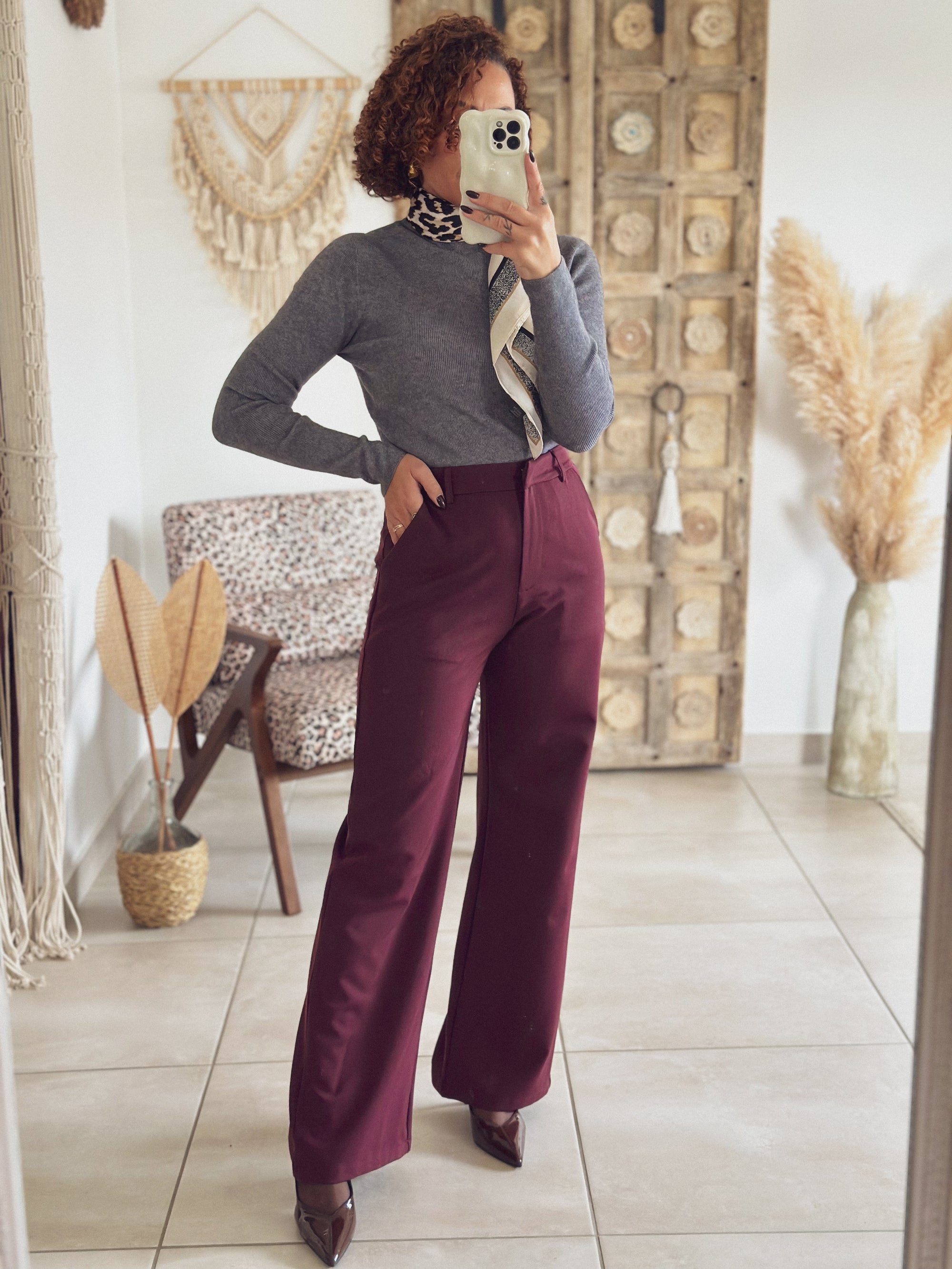 Pantalon Elina – Bordeaux