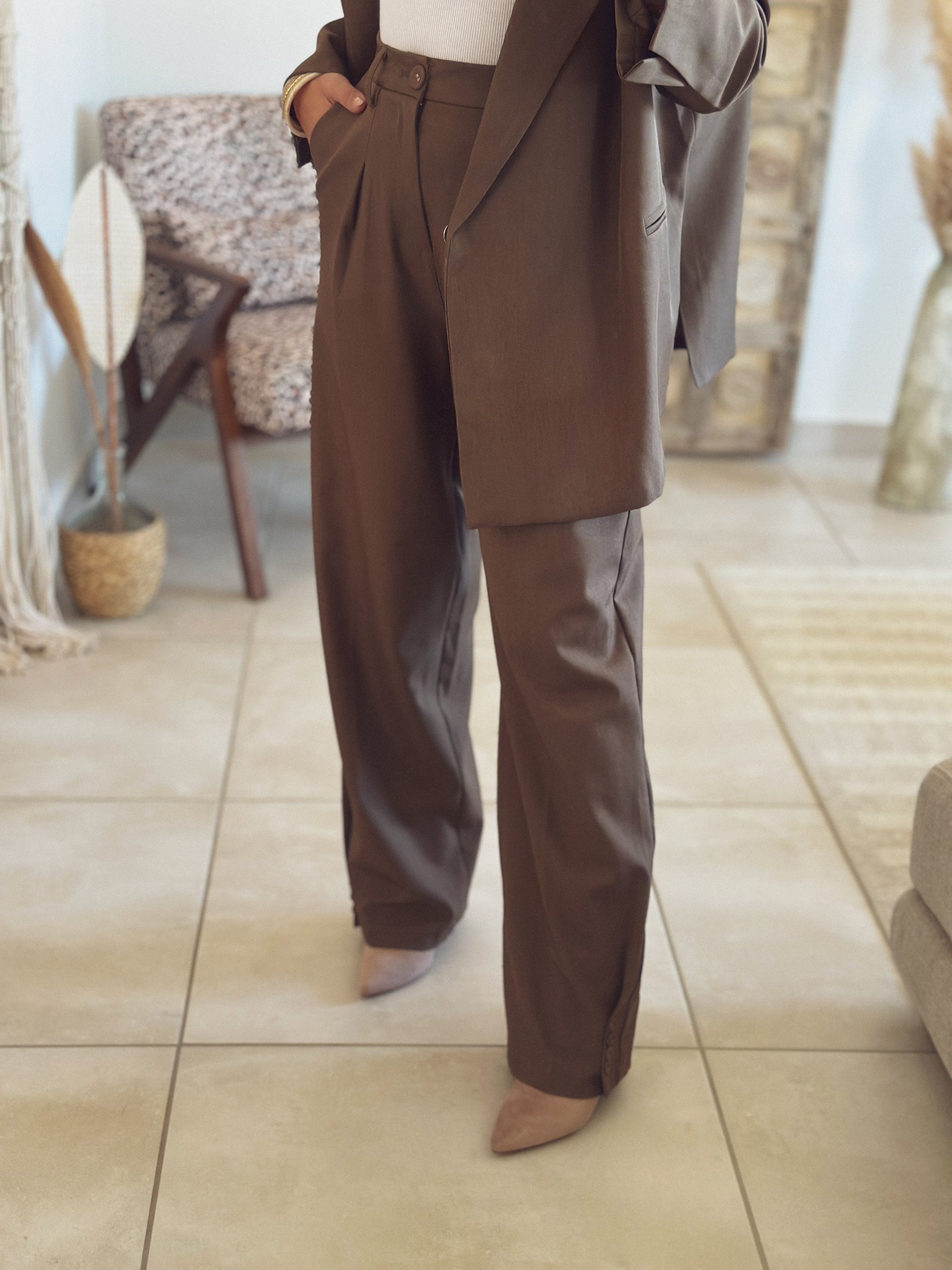 Pantalon Pauline – Droit marron
