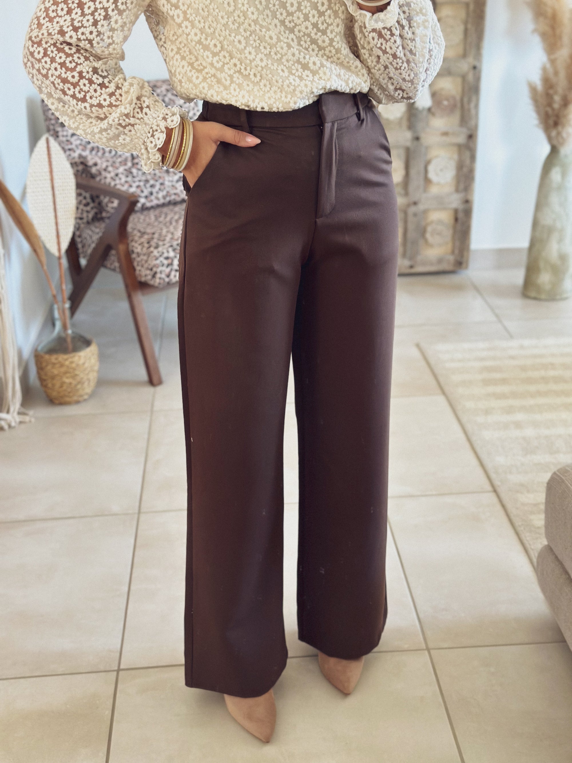 Pantalon Elisa – Tailleur chocolat
