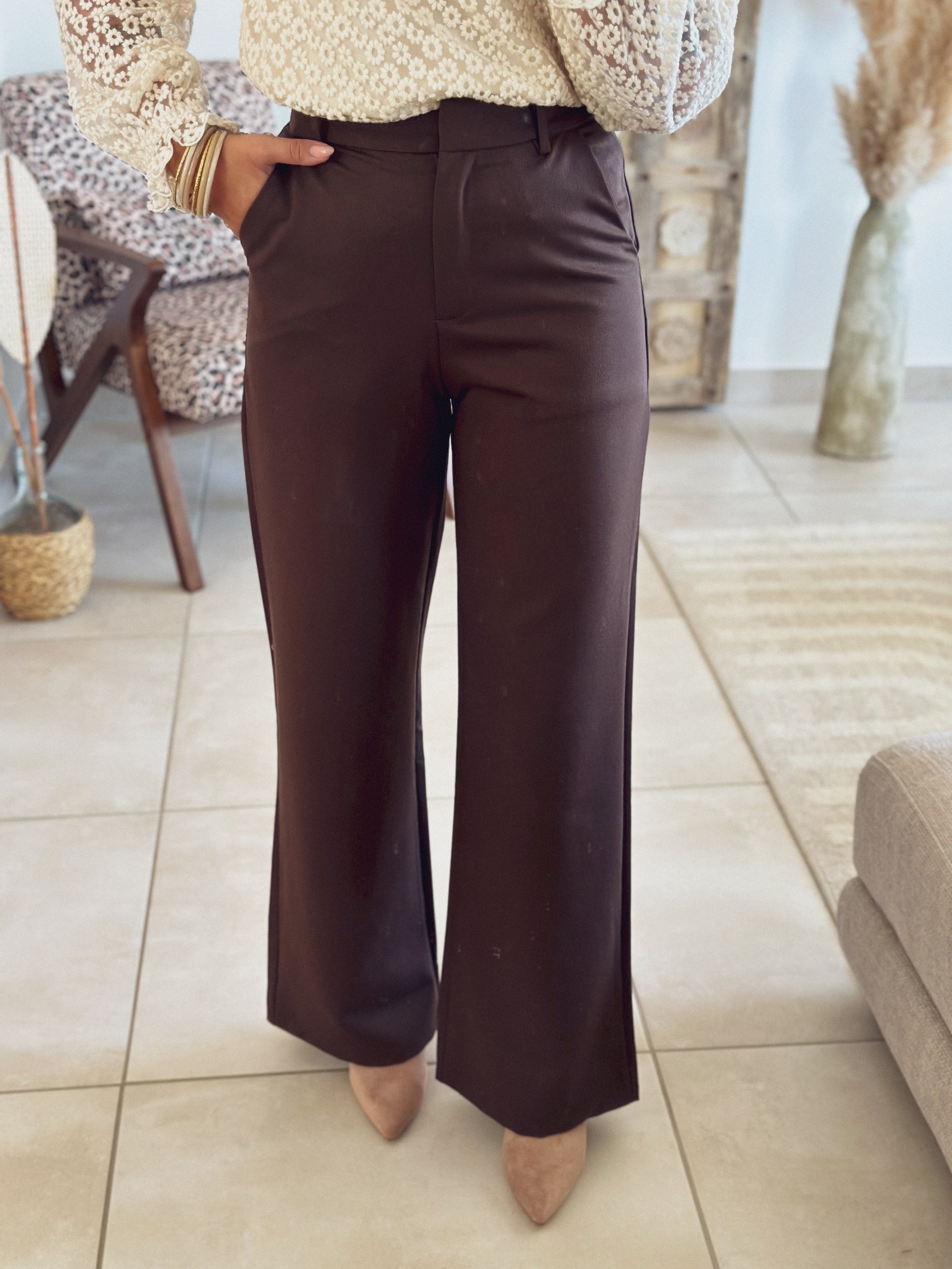 Pantalon Elisa – Tailleur chocolat