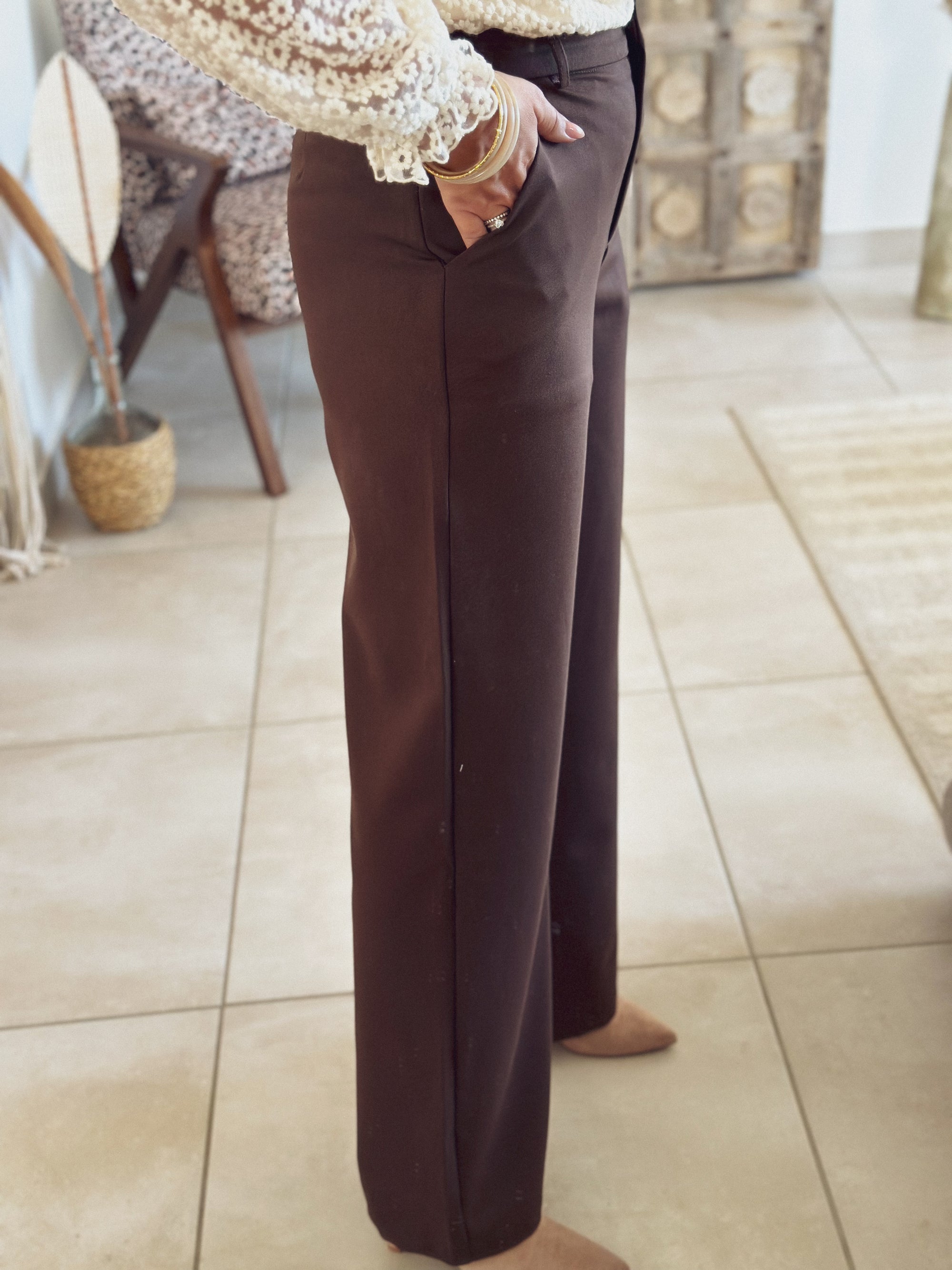 Pantalon Elisa – Tailleur chocolat