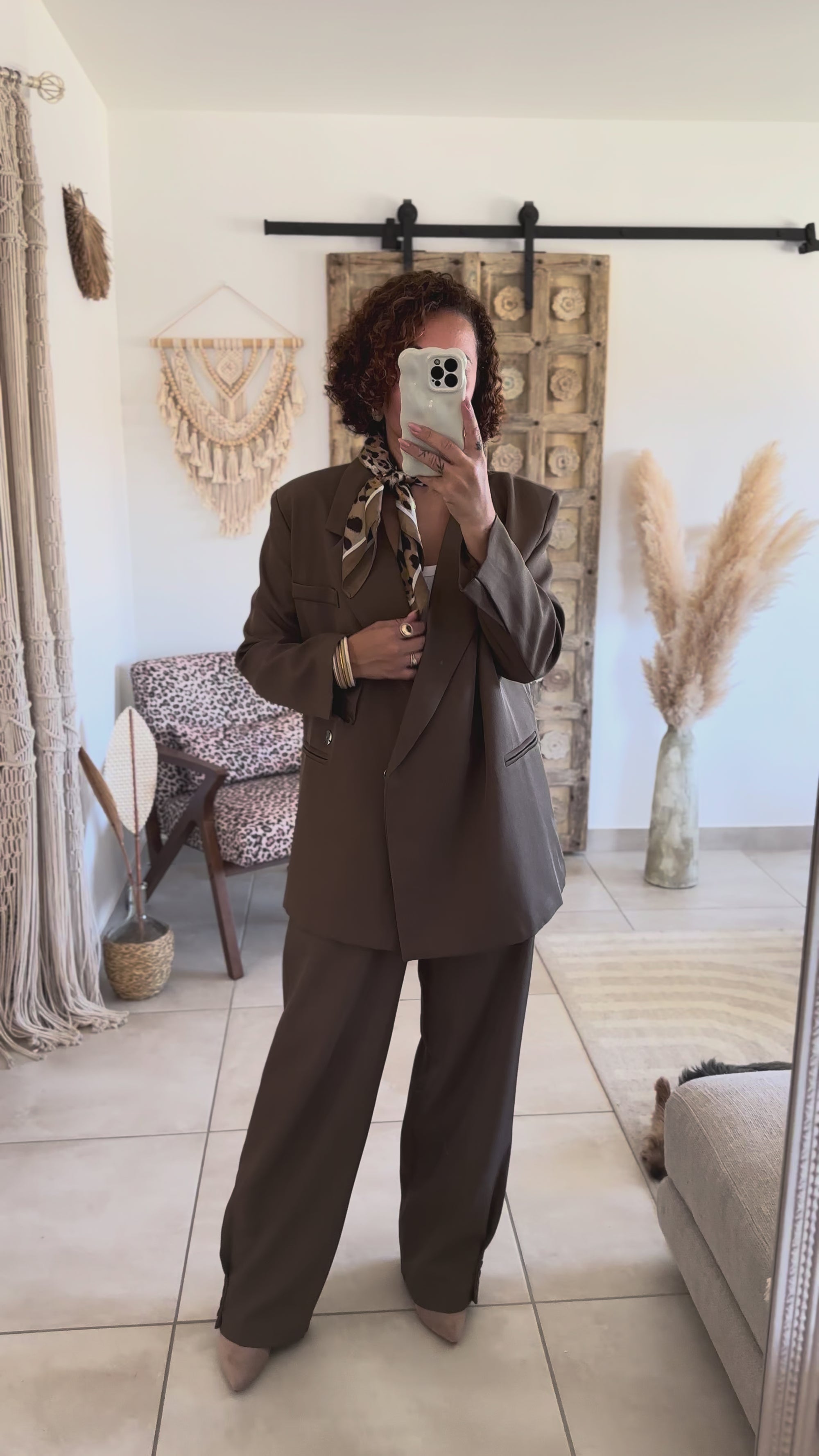 Veste Pinky – Oversize marron