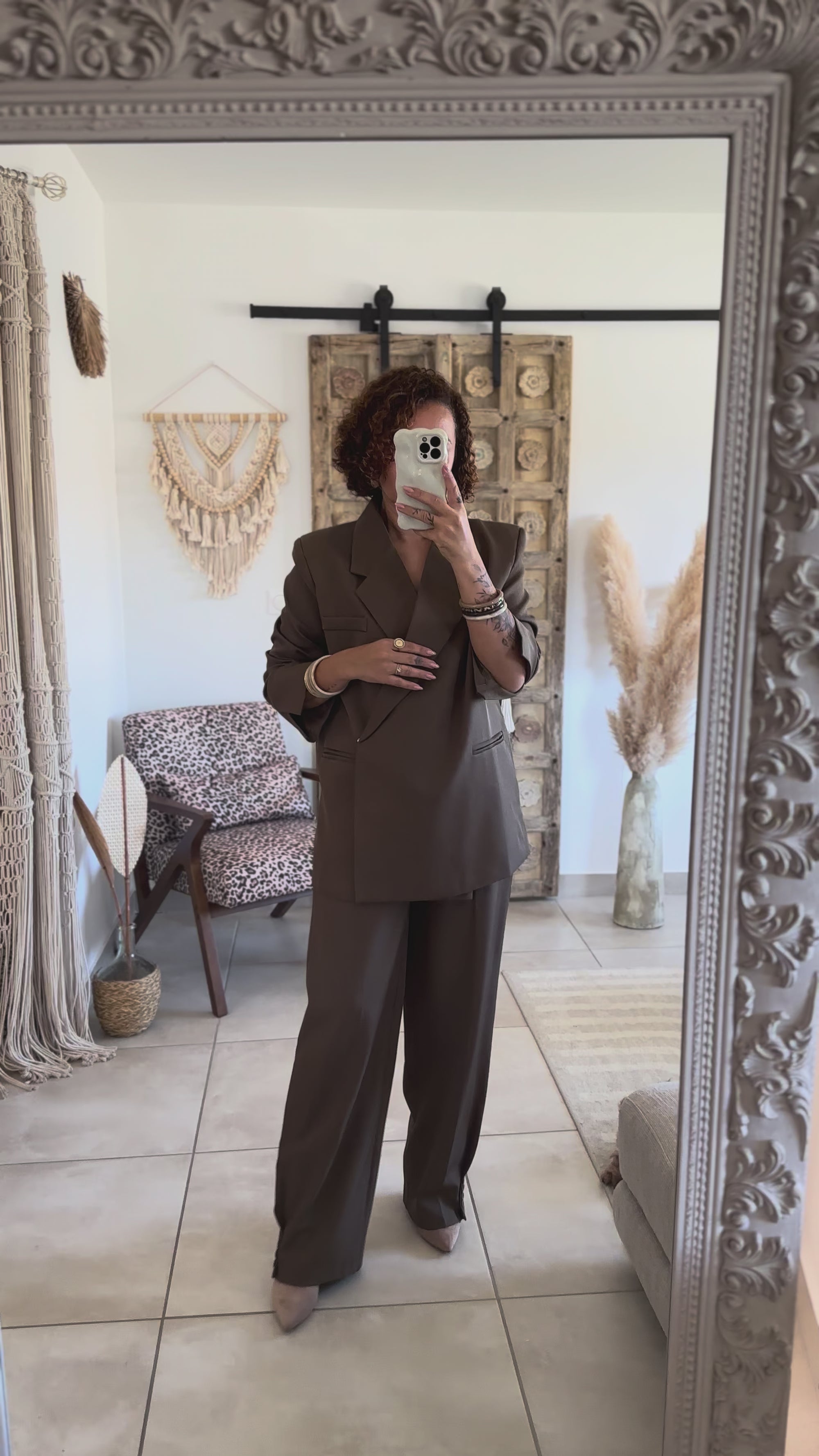 Veste Pinky – Oversize marron