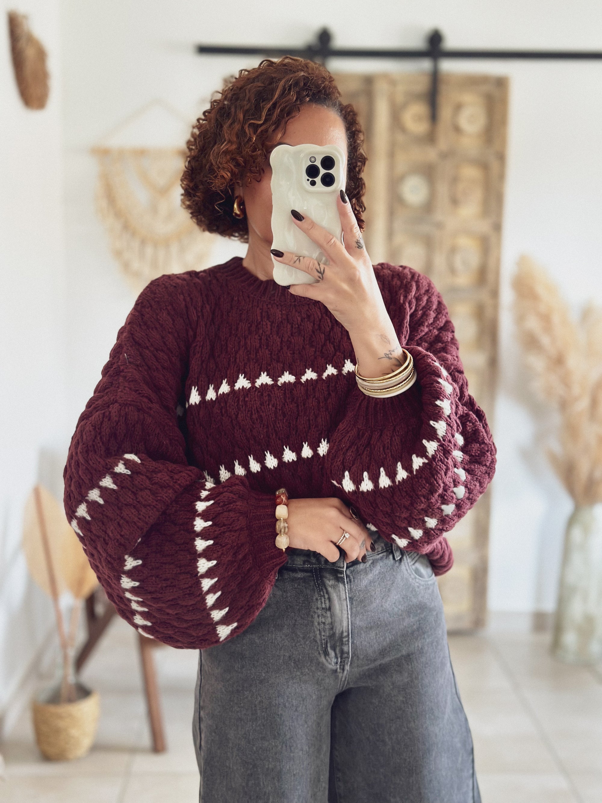 Pull Aléna – Maille Bordeaux