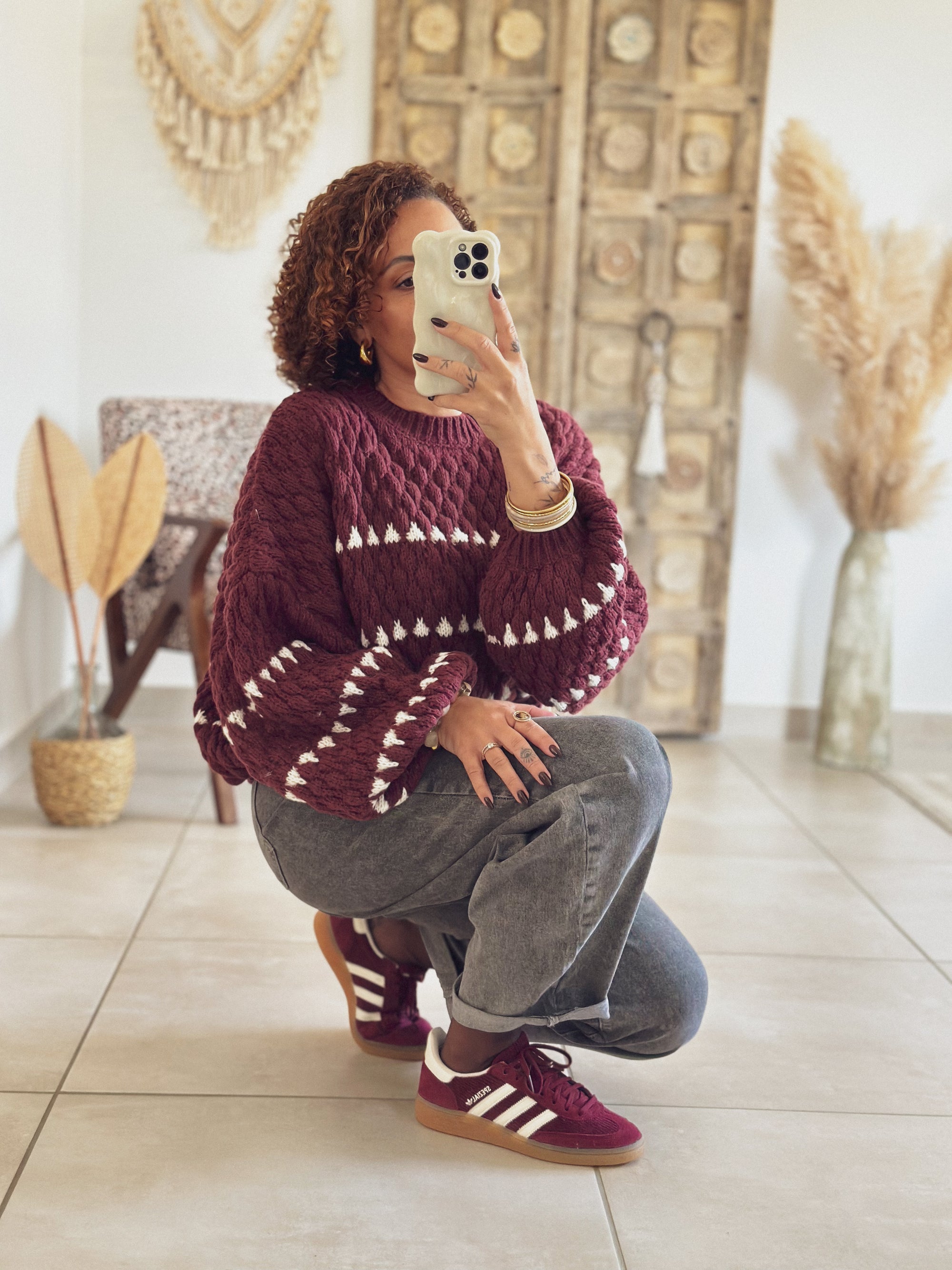 Pull Aléna – Maille Bordeaux