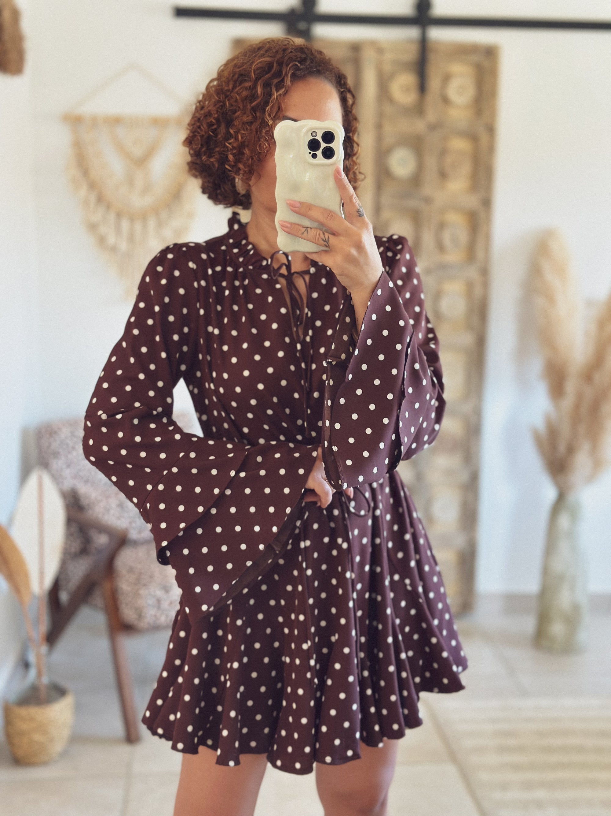 Robe Isadora – Chocolat à pois