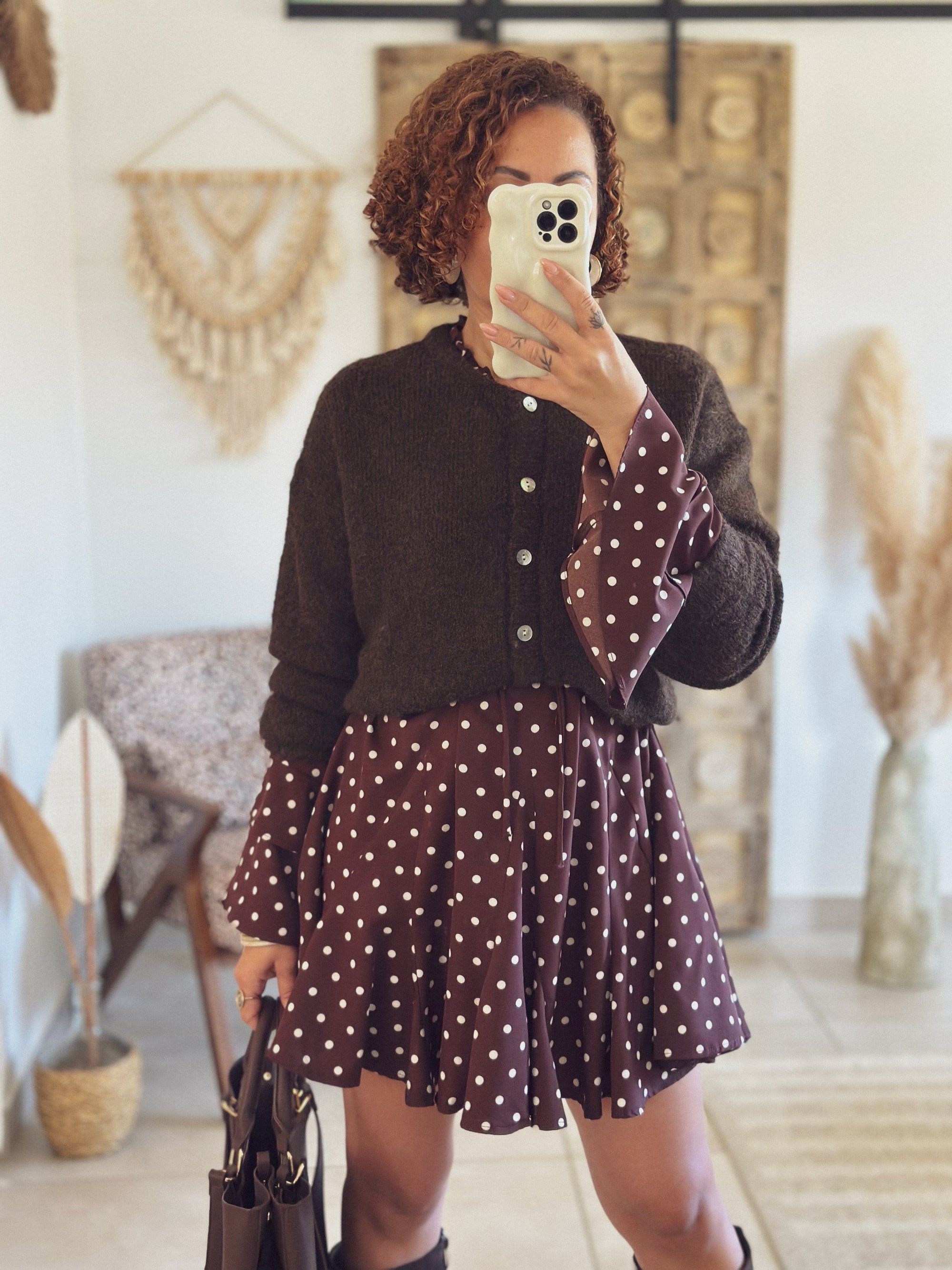 Robe Isadora – Chocolat à pois