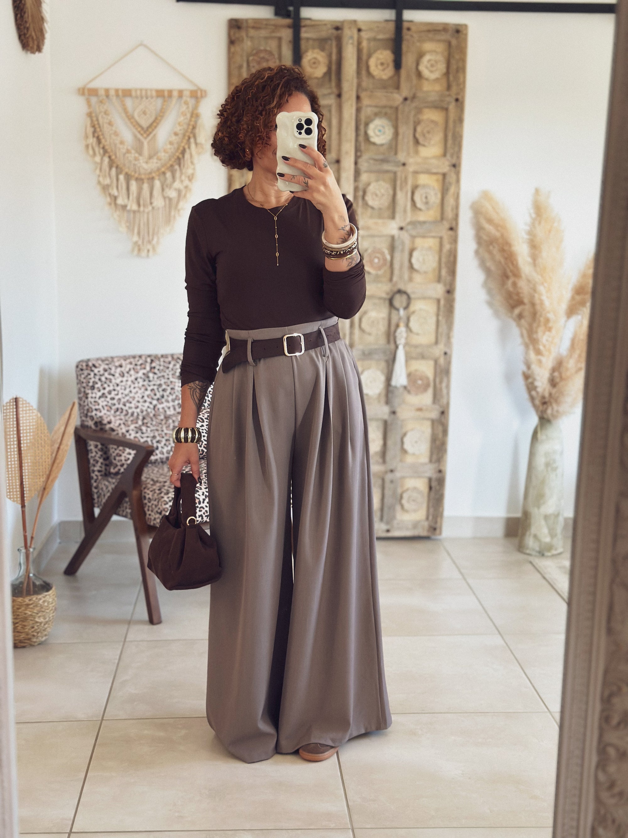 T-shirt Lina – Manches longues Marron