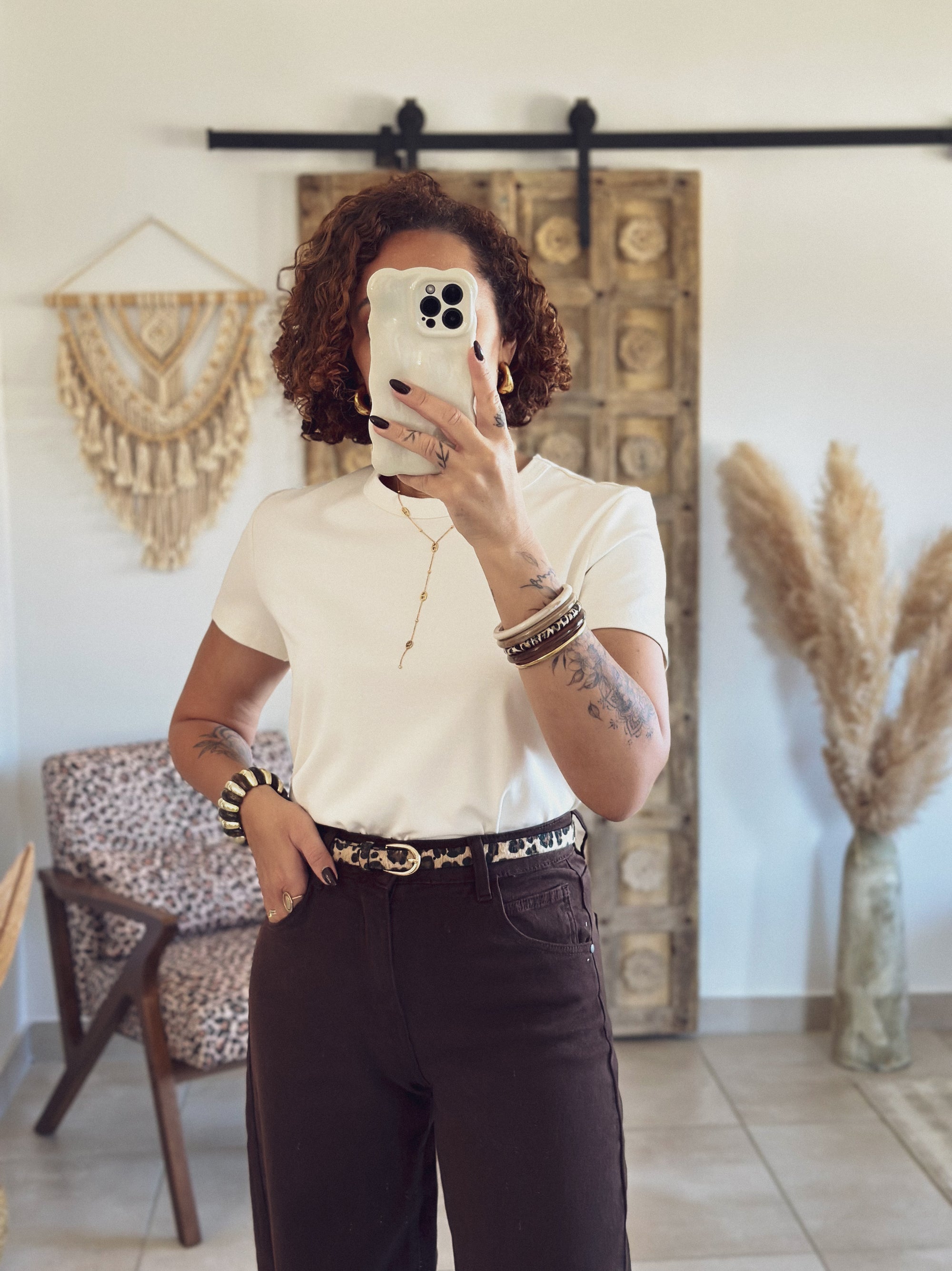 T-shirt Olivia – Manches courtes Beige