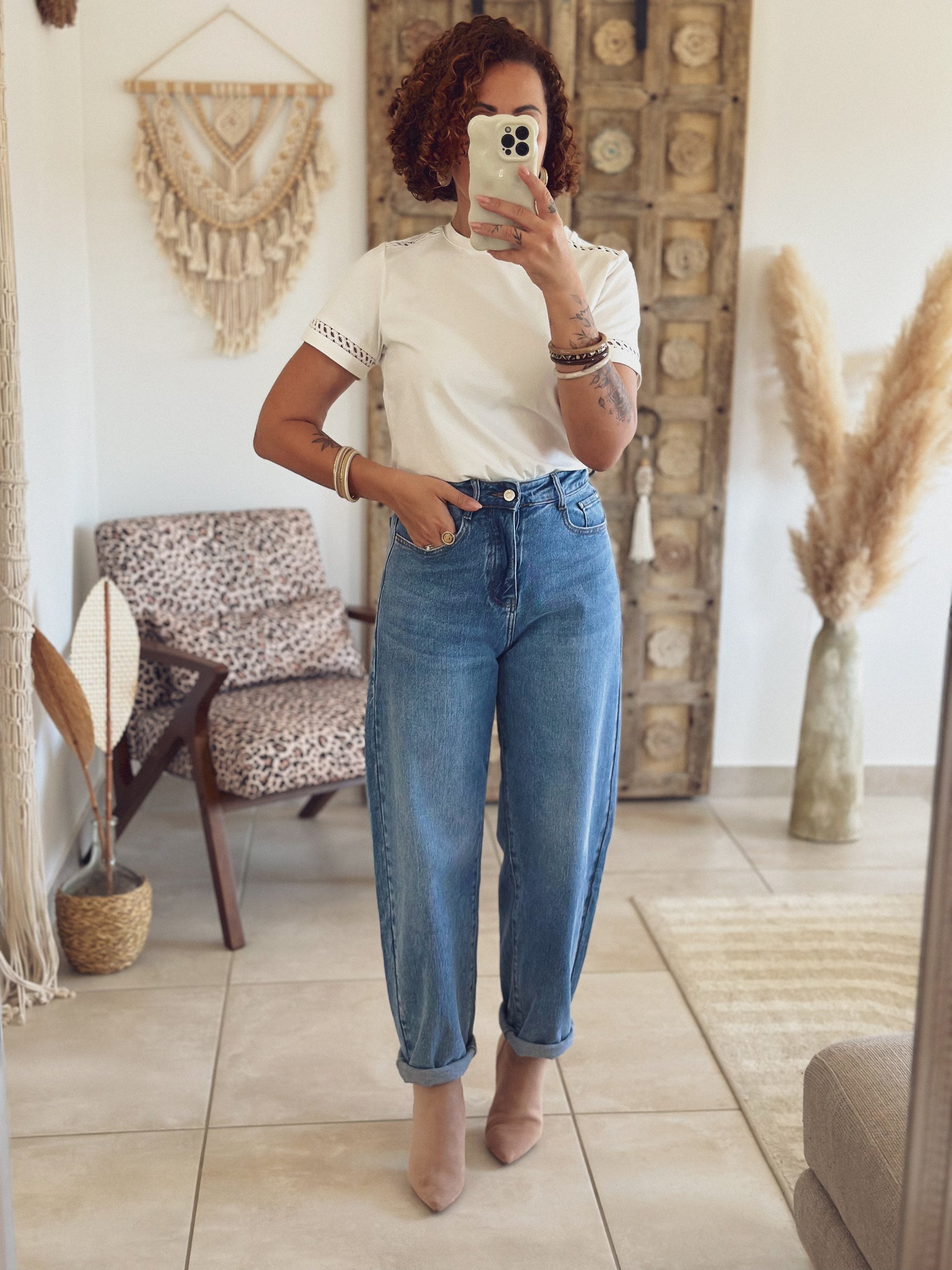 T-shirt Maëlys – Blanc dentelle