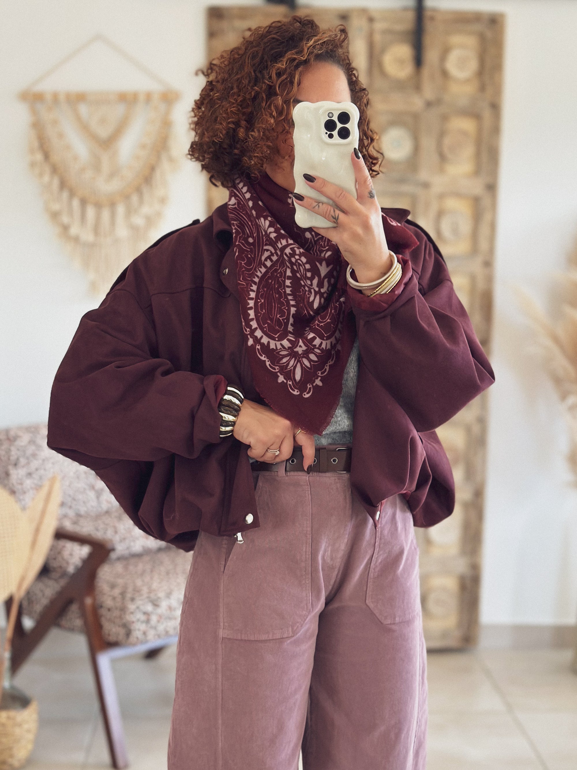 Veste Alessia – Suédine bordeaux