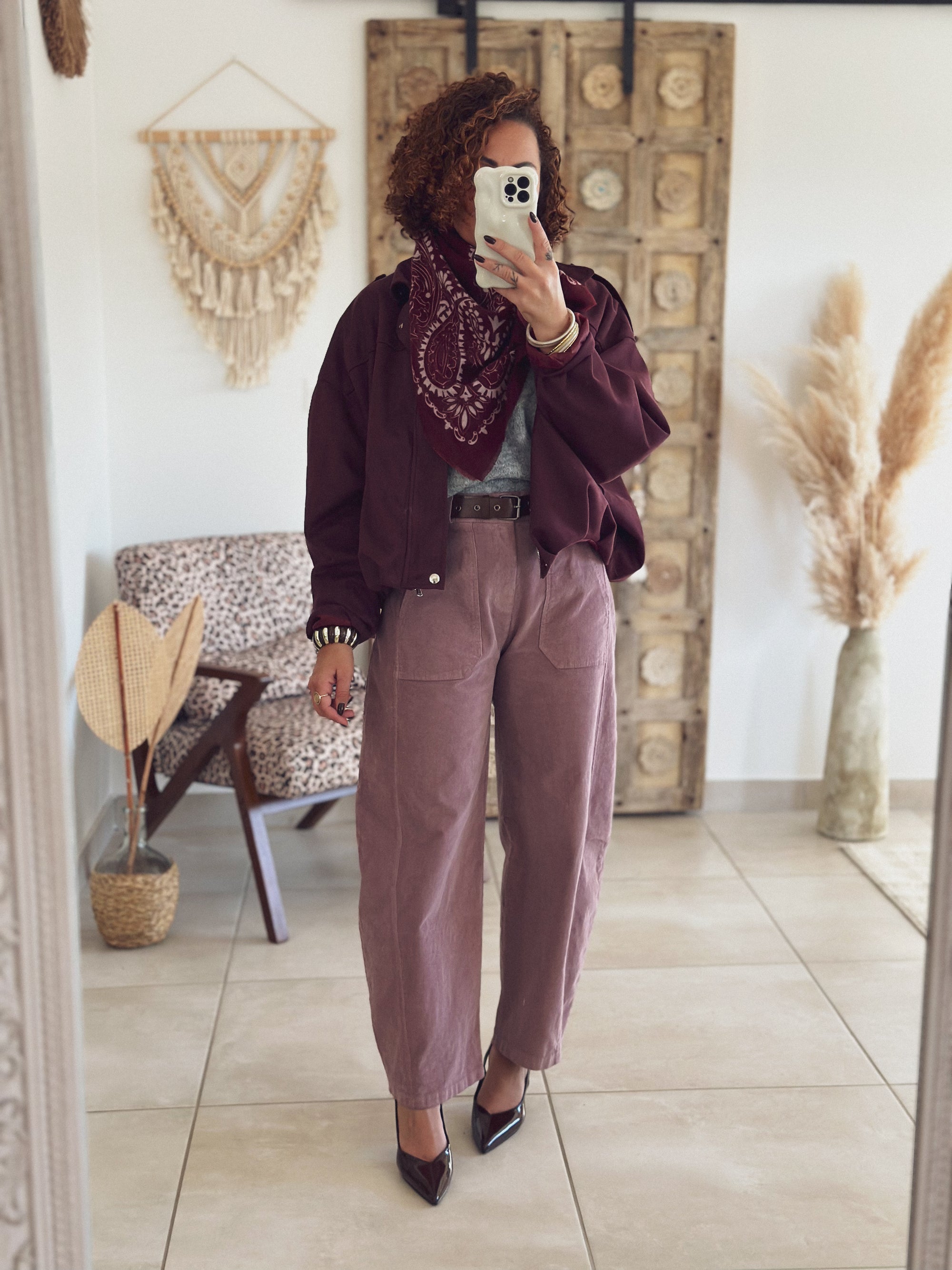 Veste Alessia – Suédine bordeaux