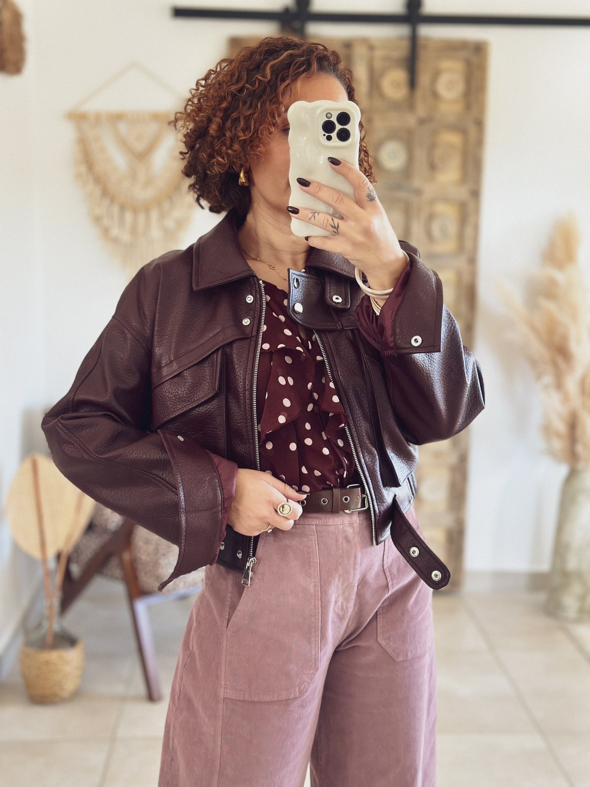 Blouse Romy – Pois Bordeaux