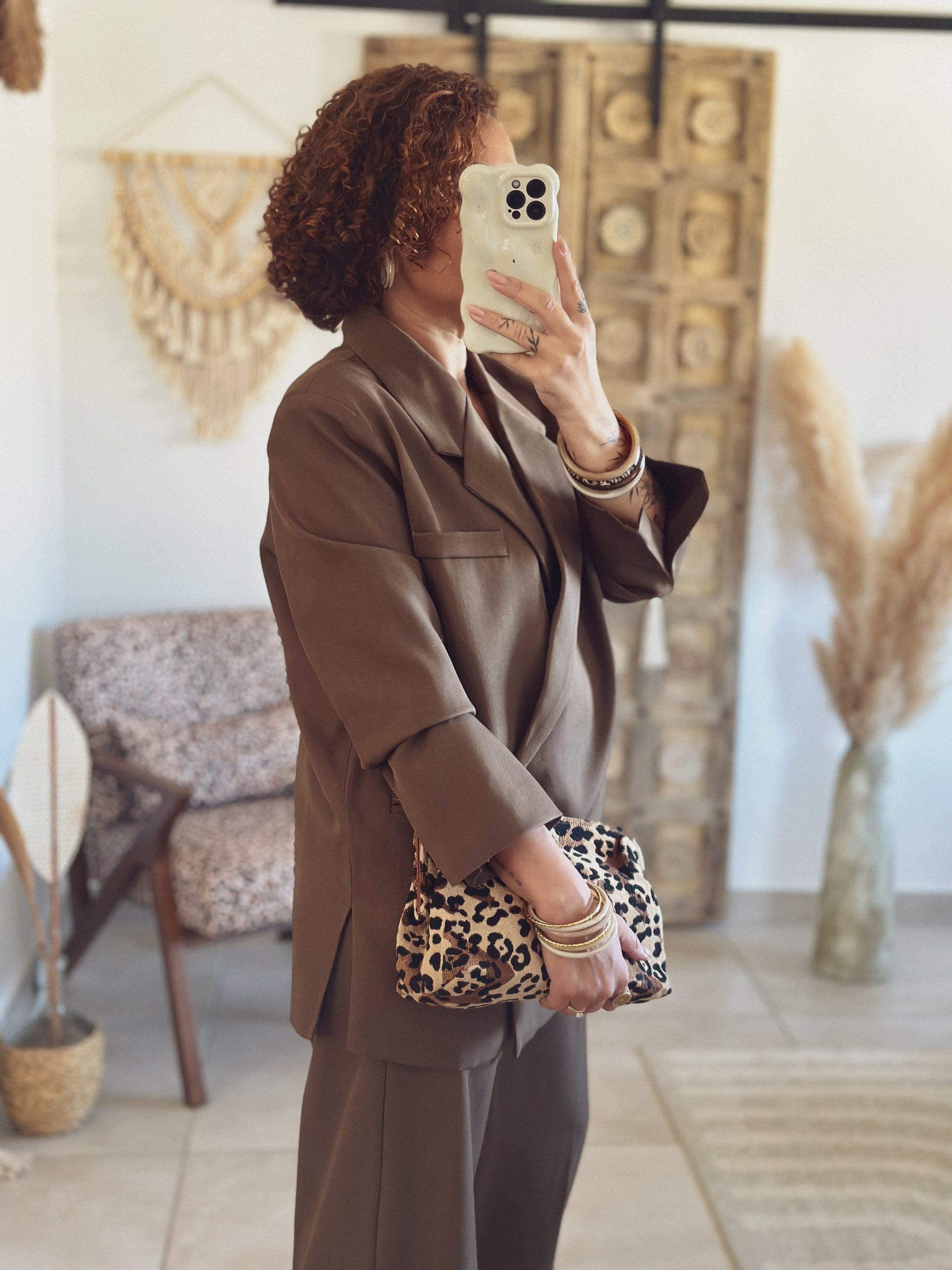 Veste Pinky – Oversize marron