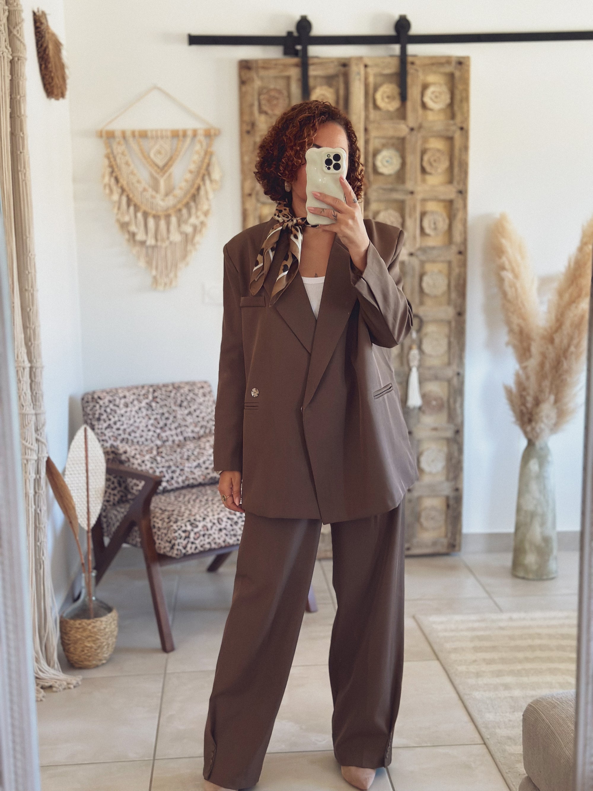 Veste Pinky – Oversize marron