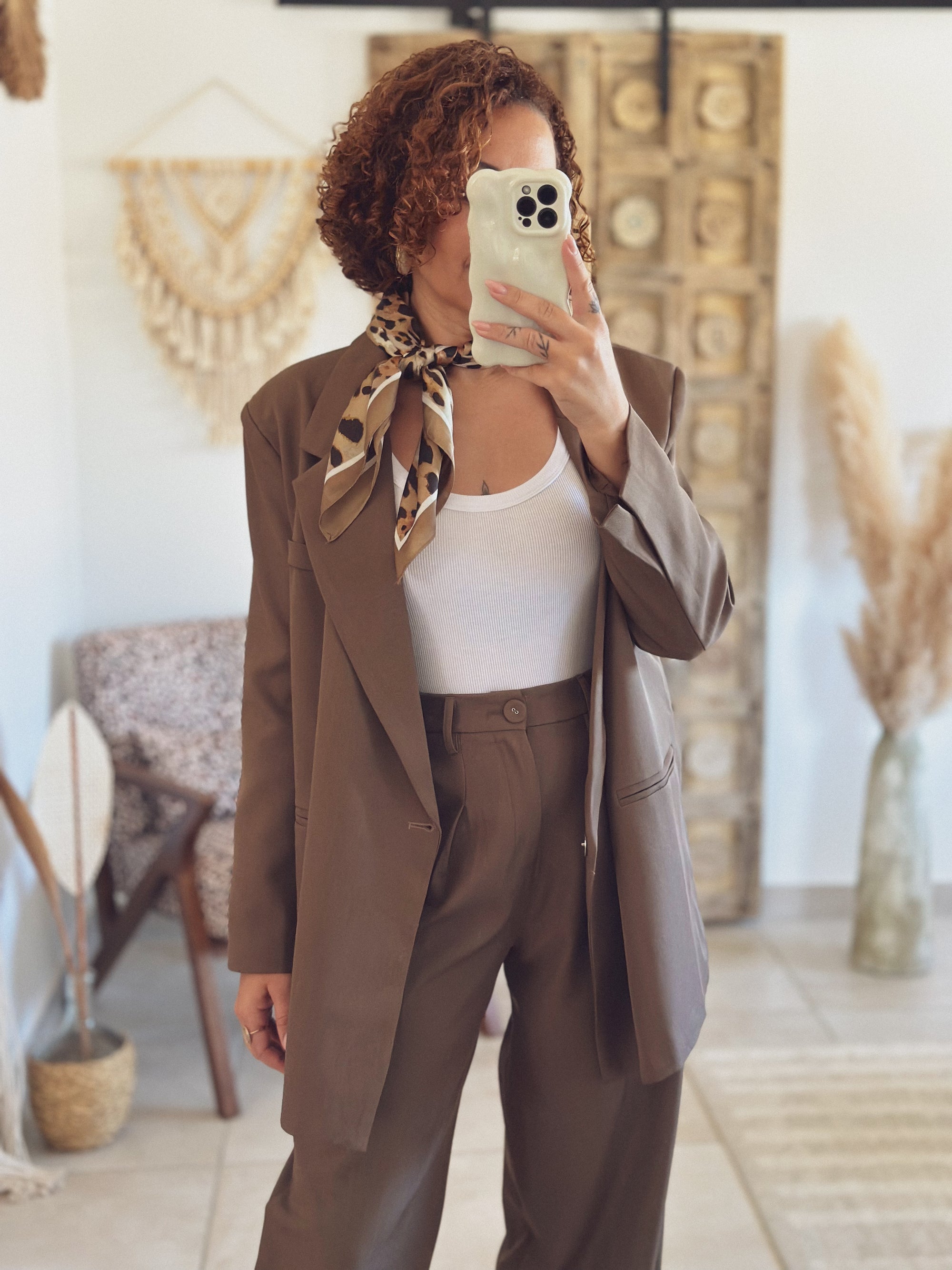 Veste Pinky – Oversize marron