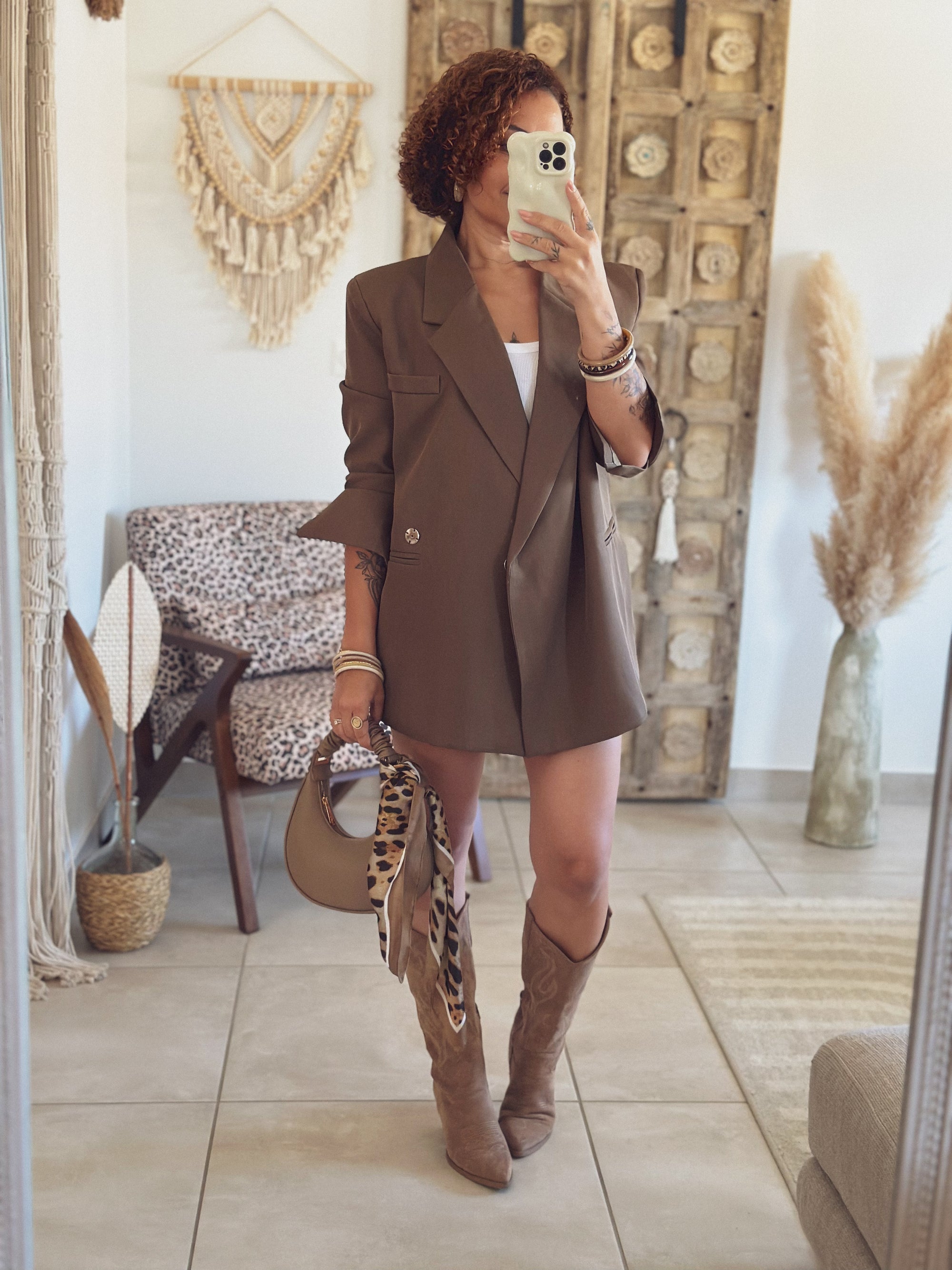 Veste Pinky – Oversize marron