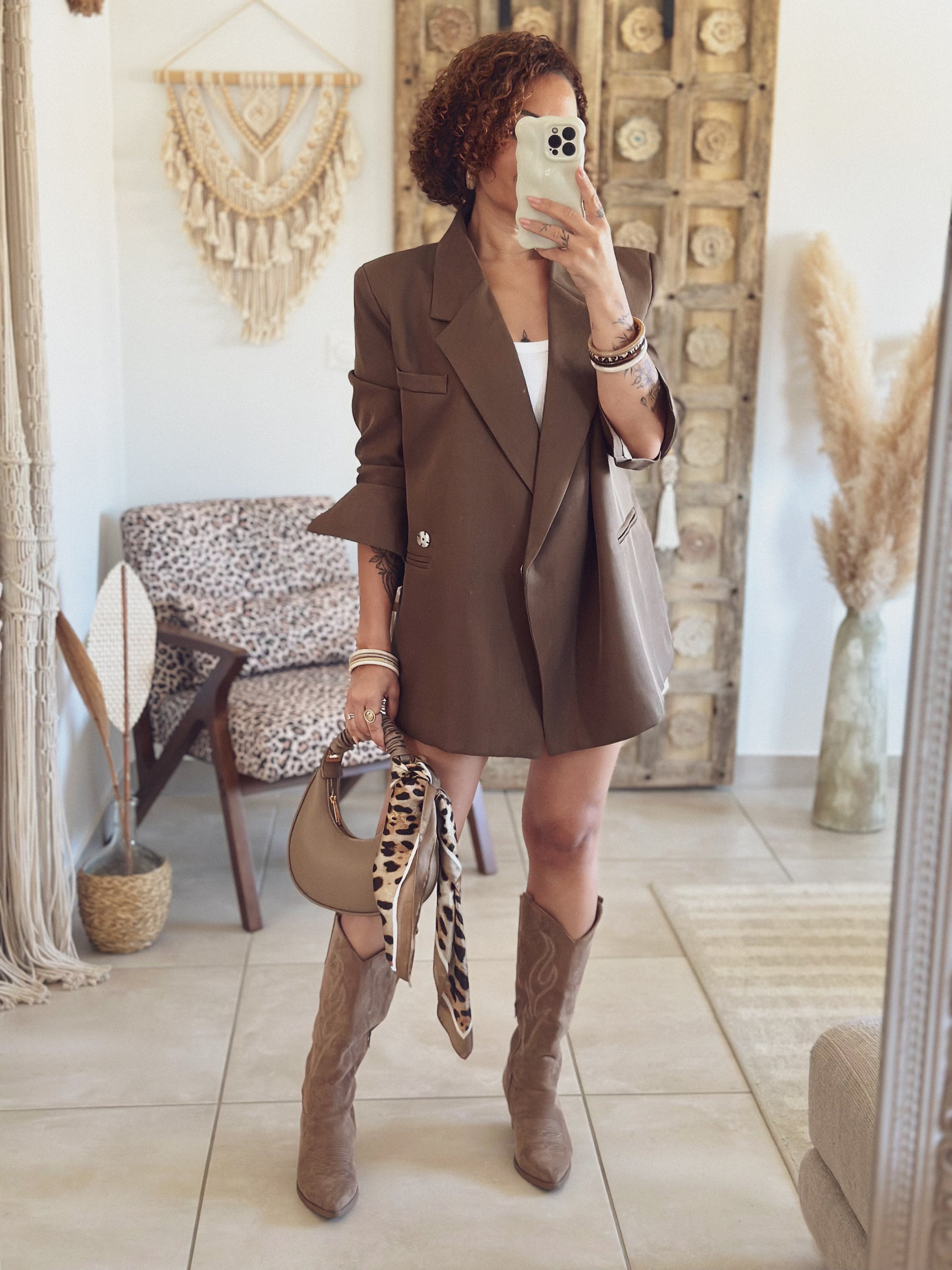 Veste Pinky – Oversize marron