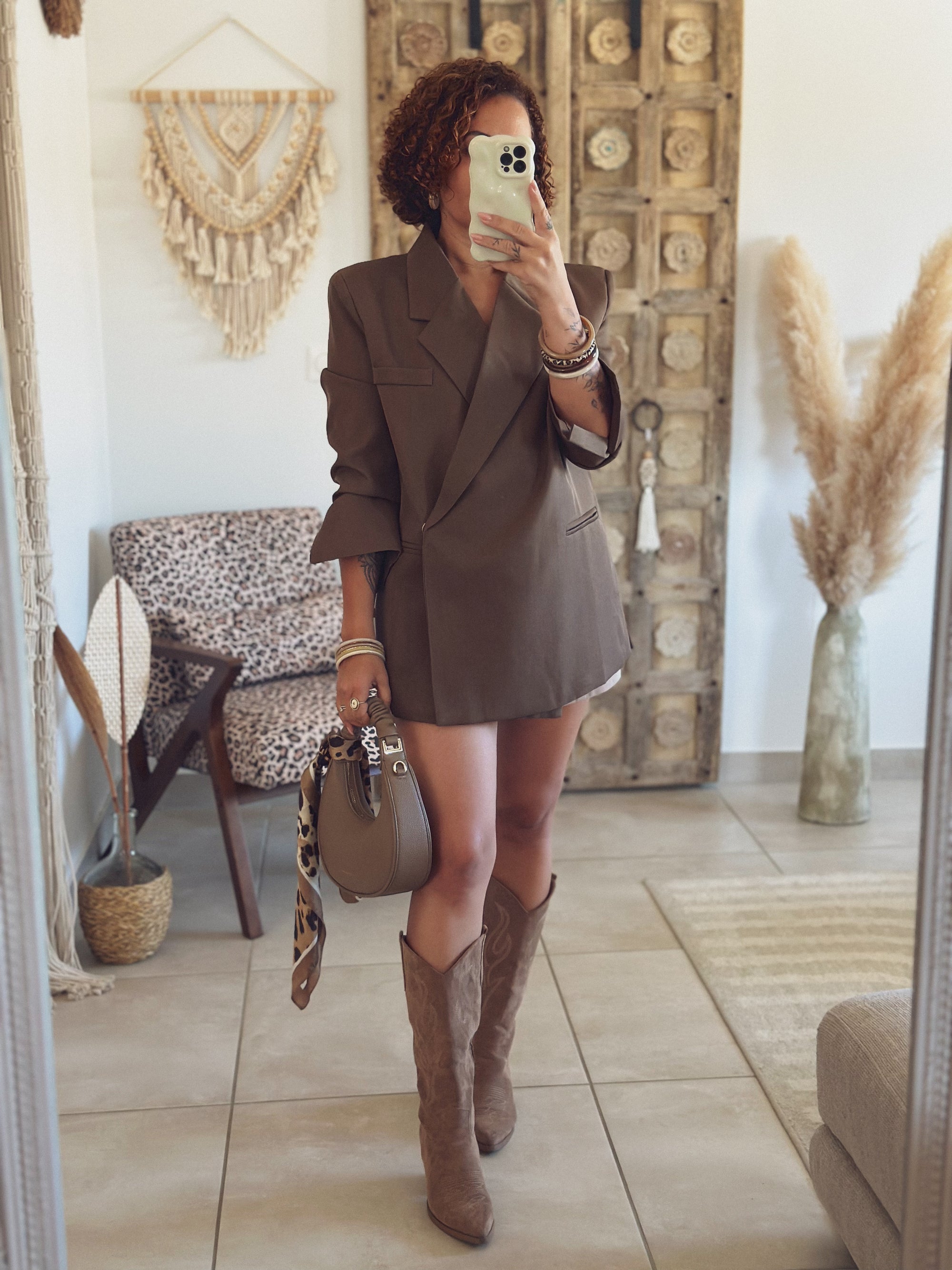 Veste Pinky – Oversize marron