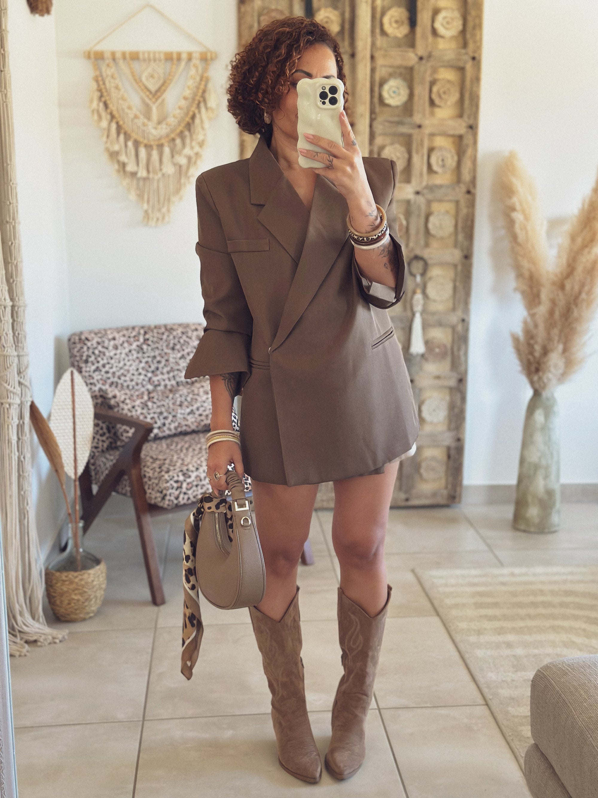 Veste Pinky – Oversize marron