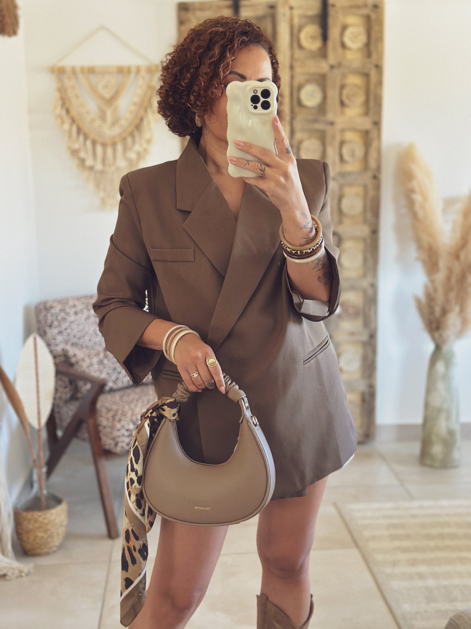 Veste Pinky – Oversize marron