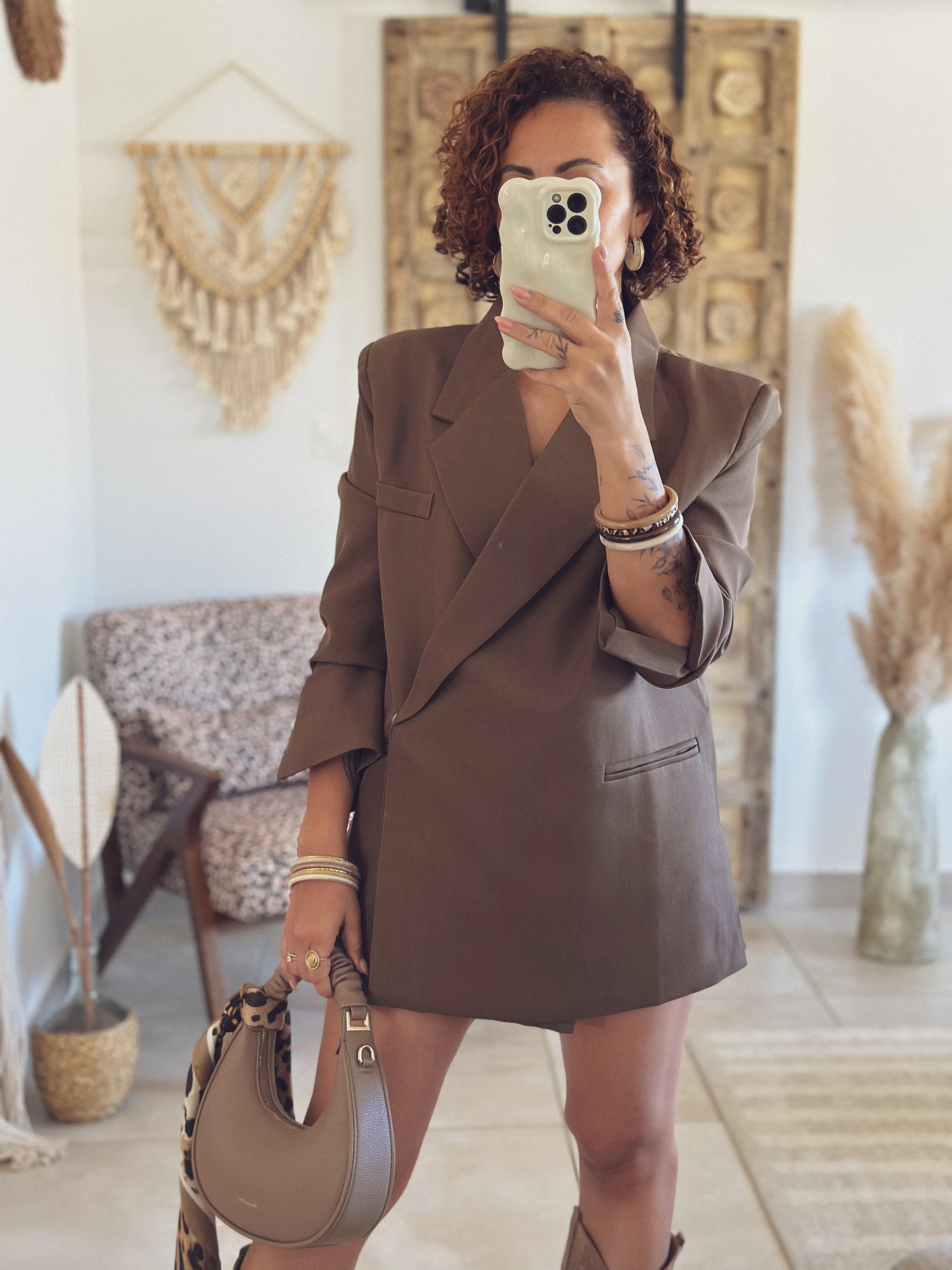 Veste Pinky – Oversize marron