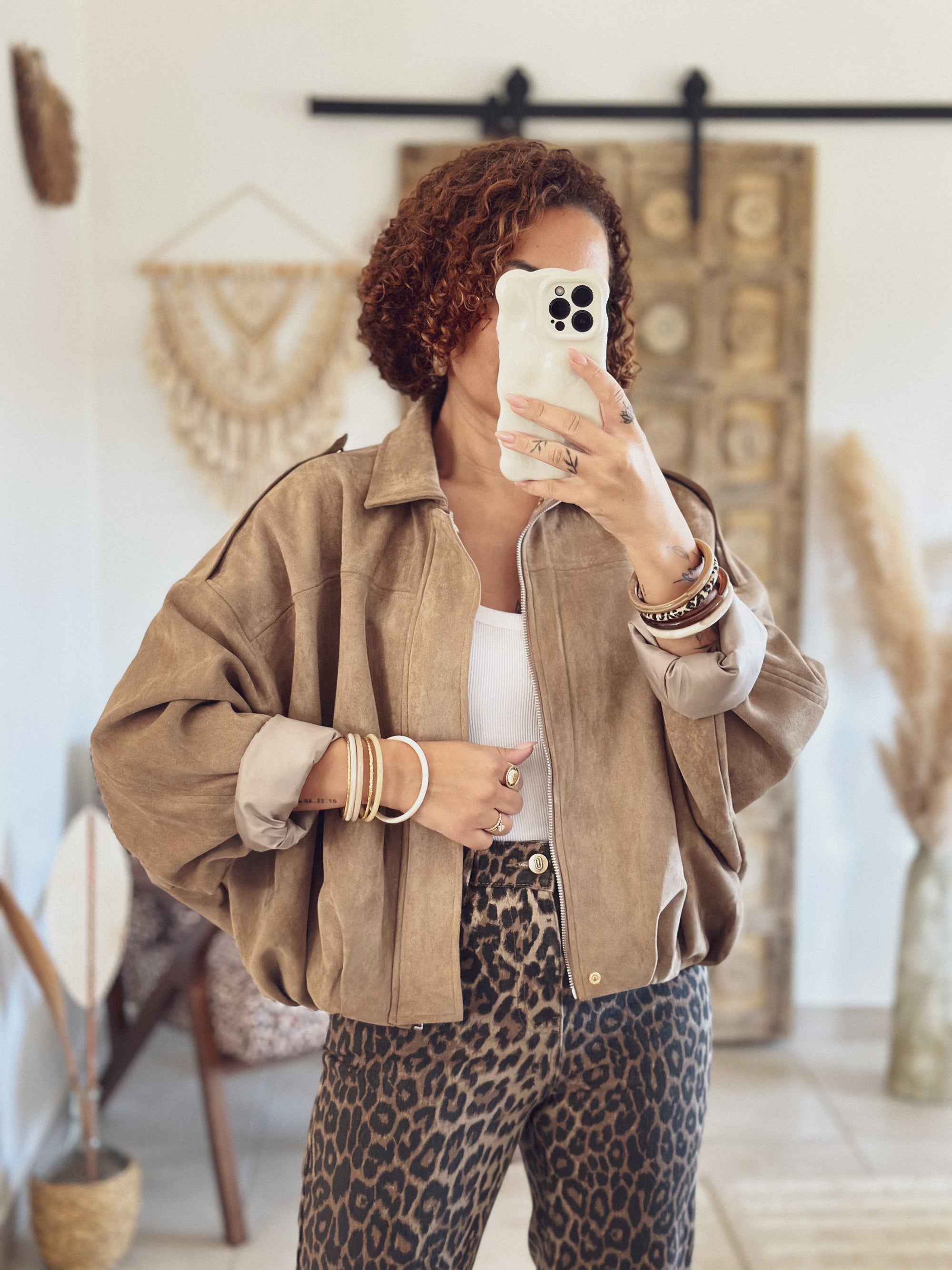 Veste Alessia – Suédine beige