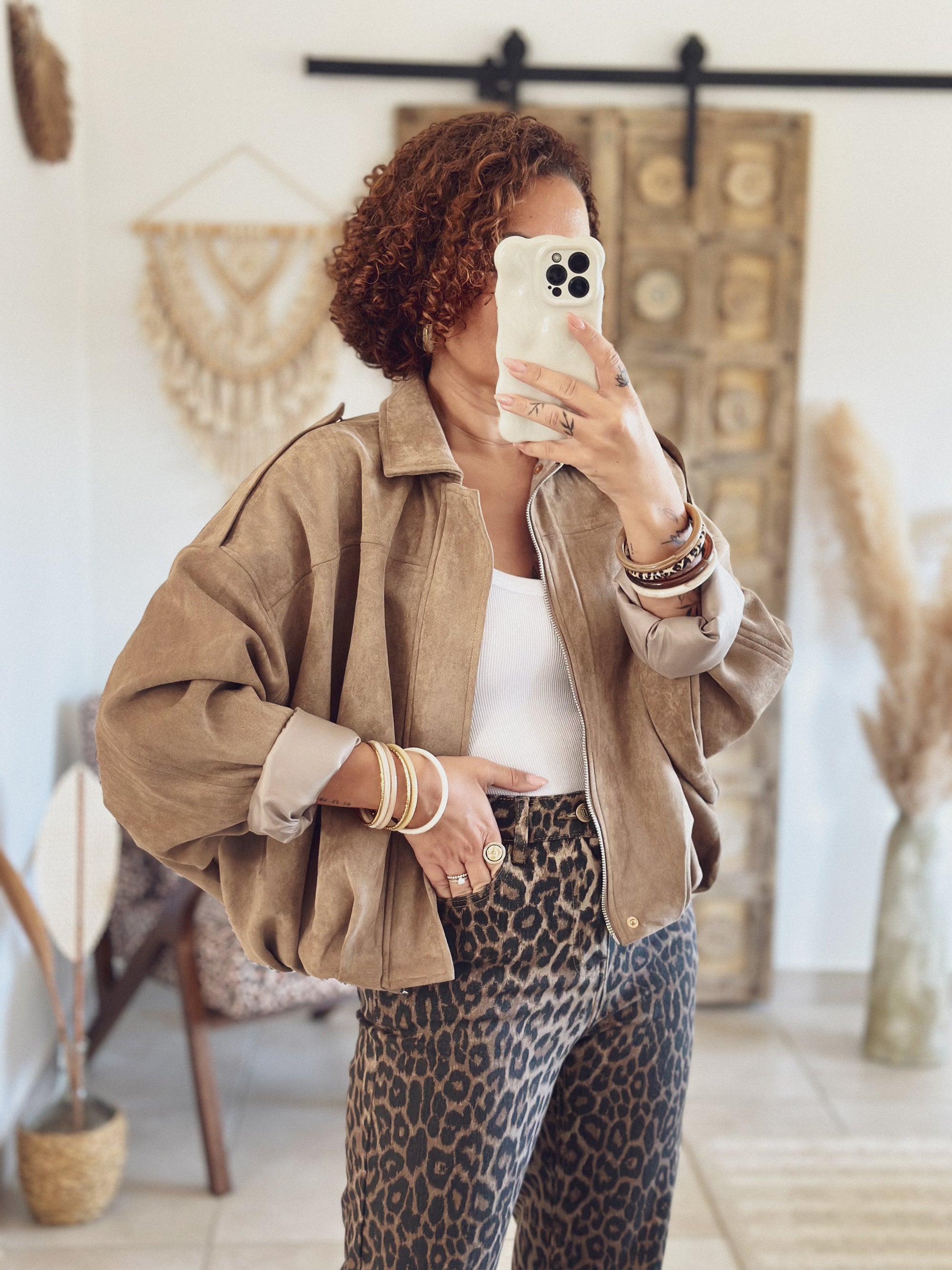 Veste Alessia – Suédine beige