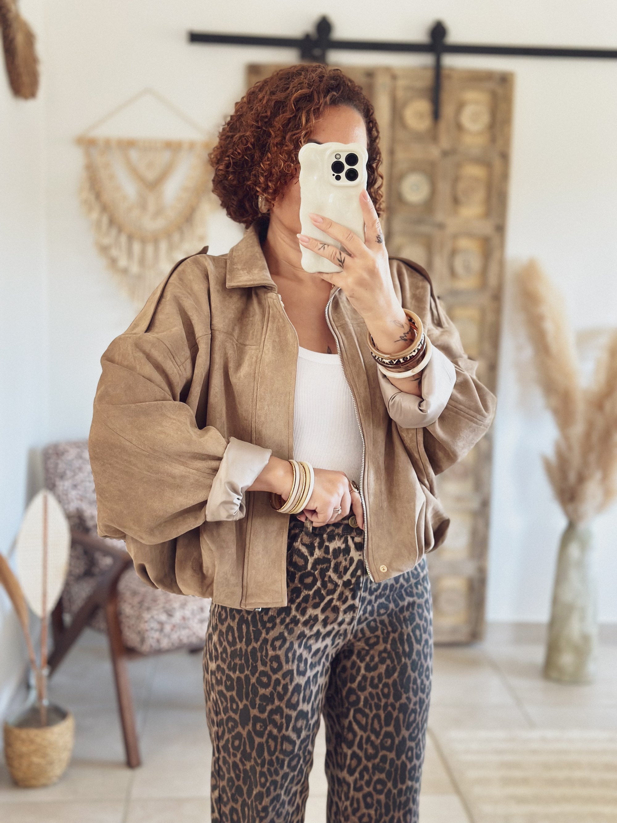 Veste Alessia – Suédine beige