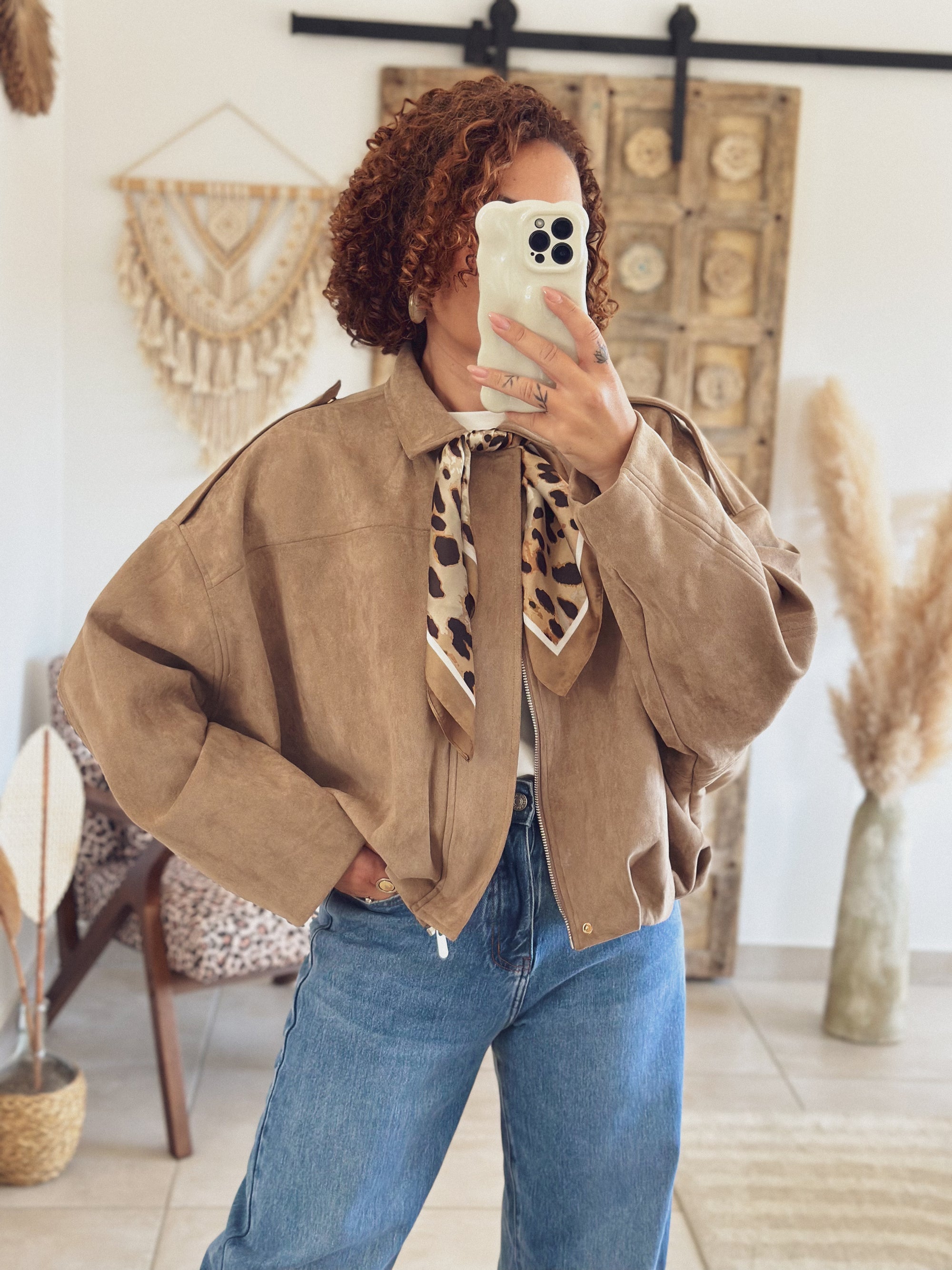 Veste Alessia – Suédine beige