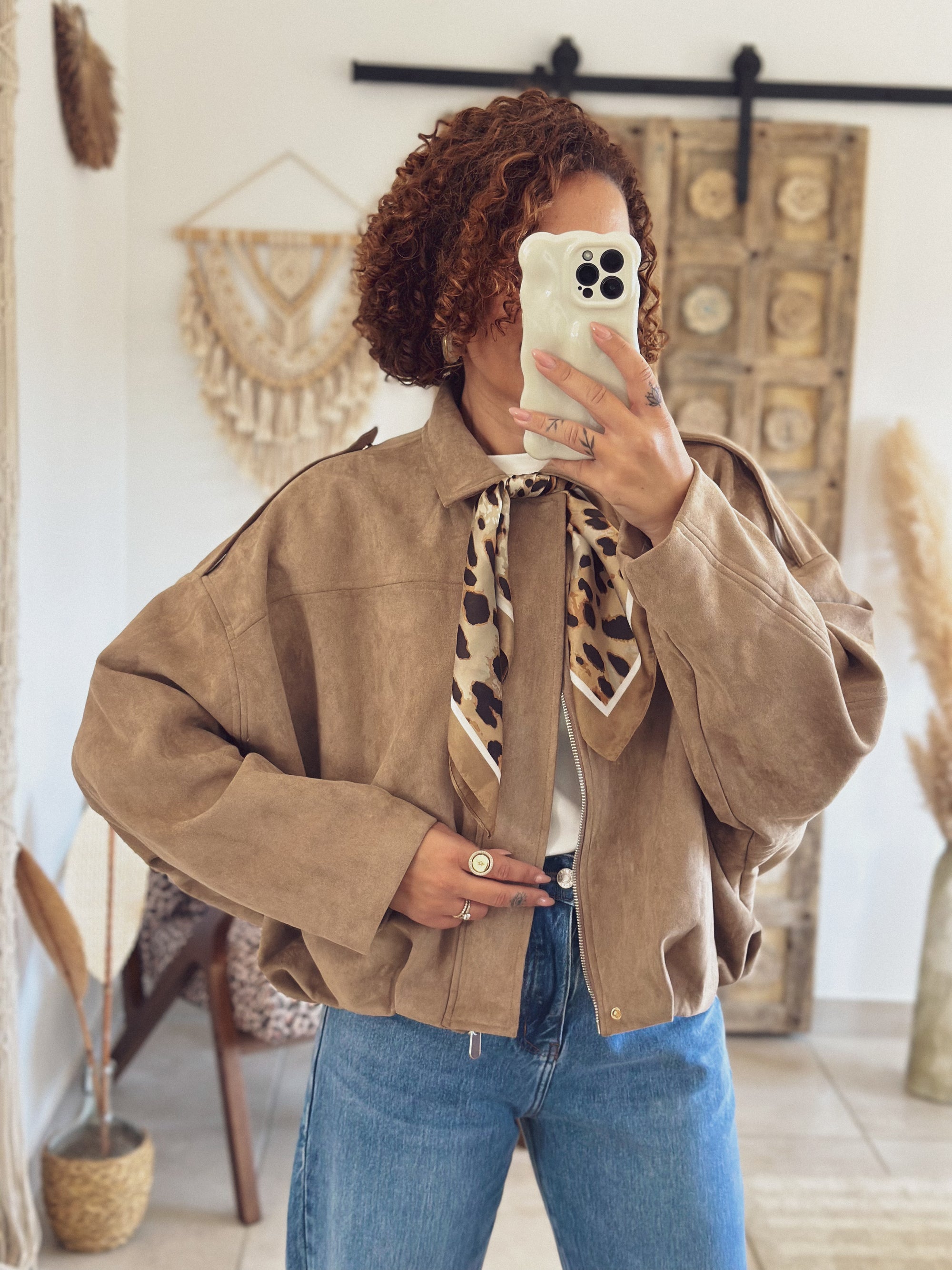 Veste Alessia – Suédine beige