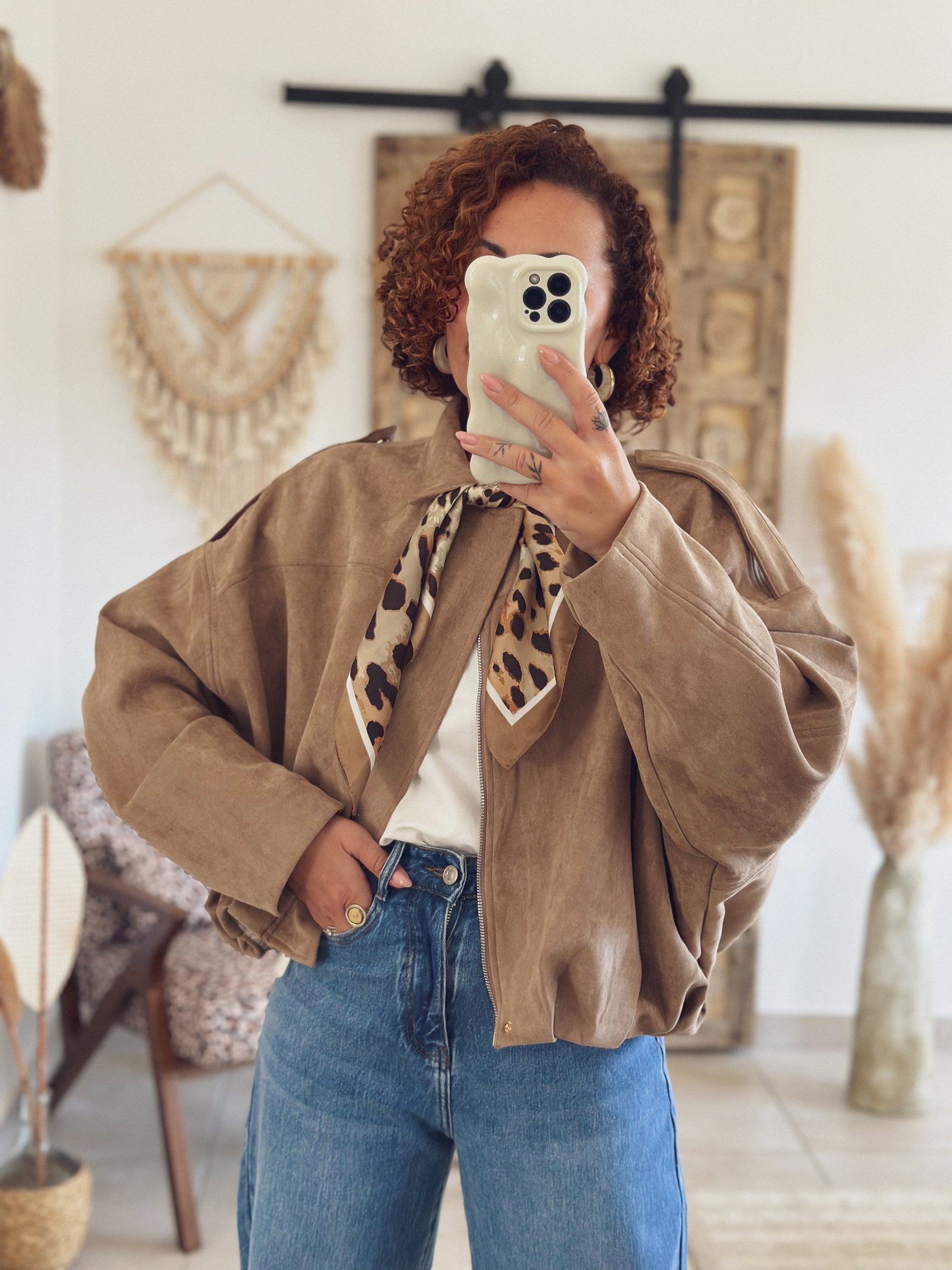 Veste Alessia – Suédine beige