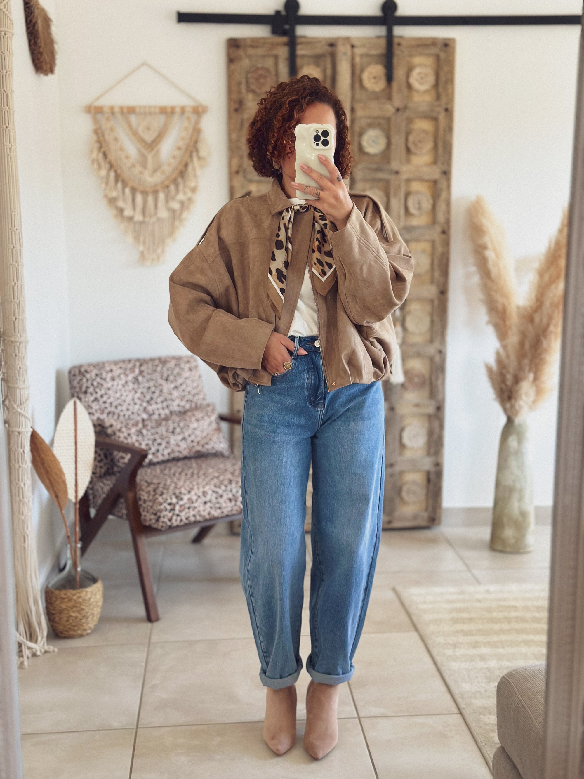 Veste Alessia – Suédine beige