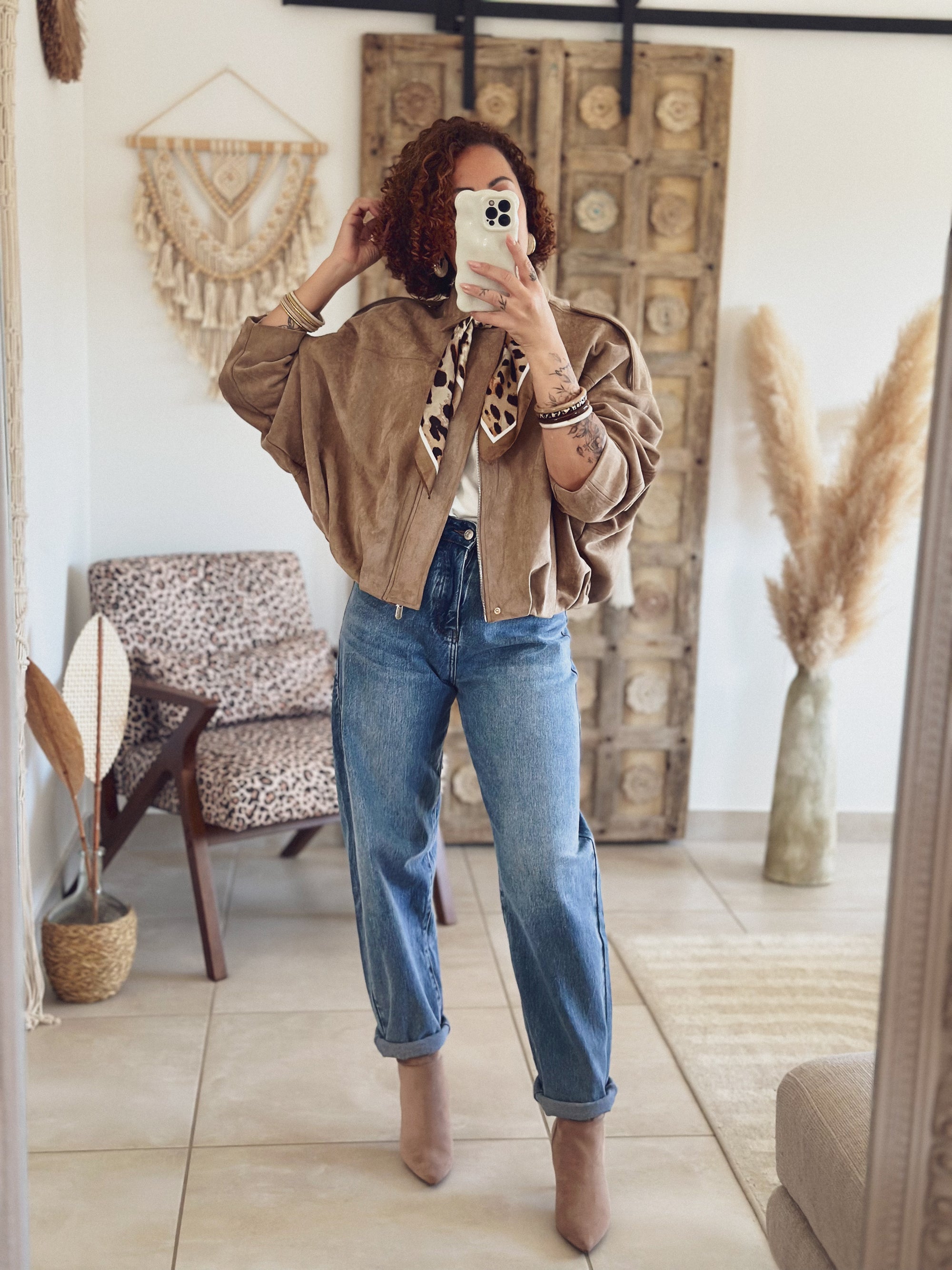 Veste Alessia – Suédine beige